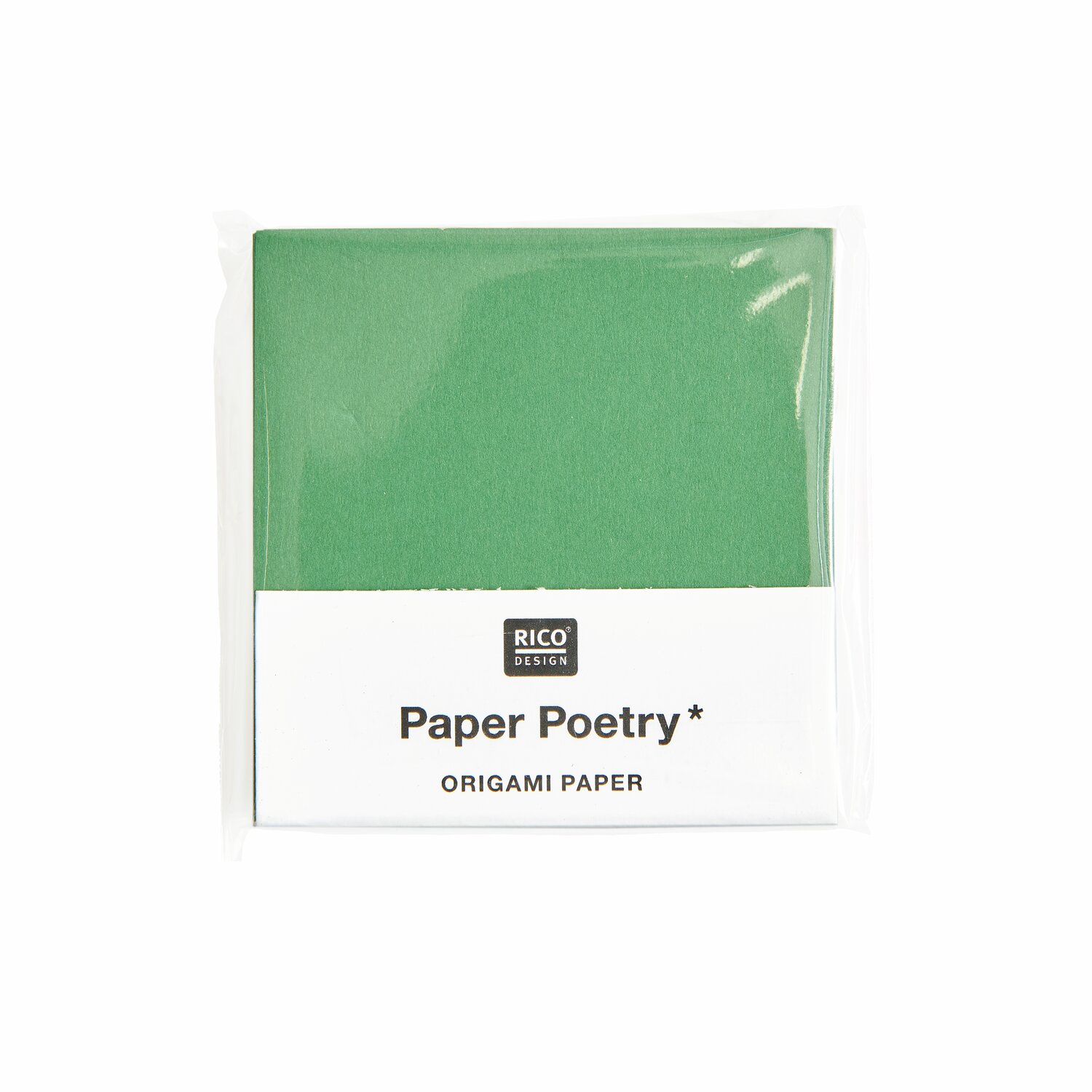 Paper Poetry Origami Mini, 5x5cm, 100 Blatt. Grünes Origami-Papier von Rico Design in Verpackung. Ideal für kreative Bastelprojekte.