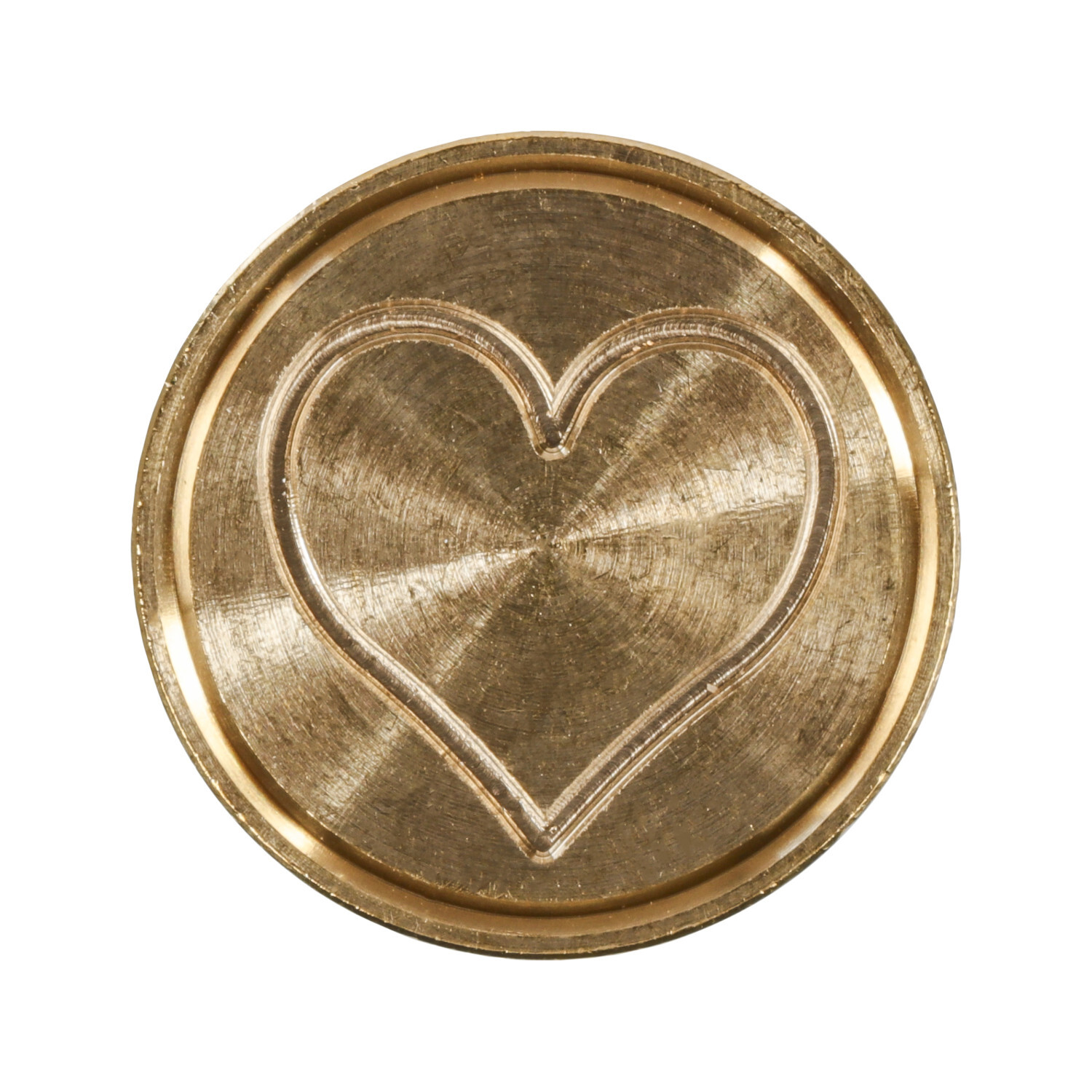 Siegelplatte Herz aus glänzendem Metall mit eingraviertem Herzmotiv, ideal für kreative Projekte.