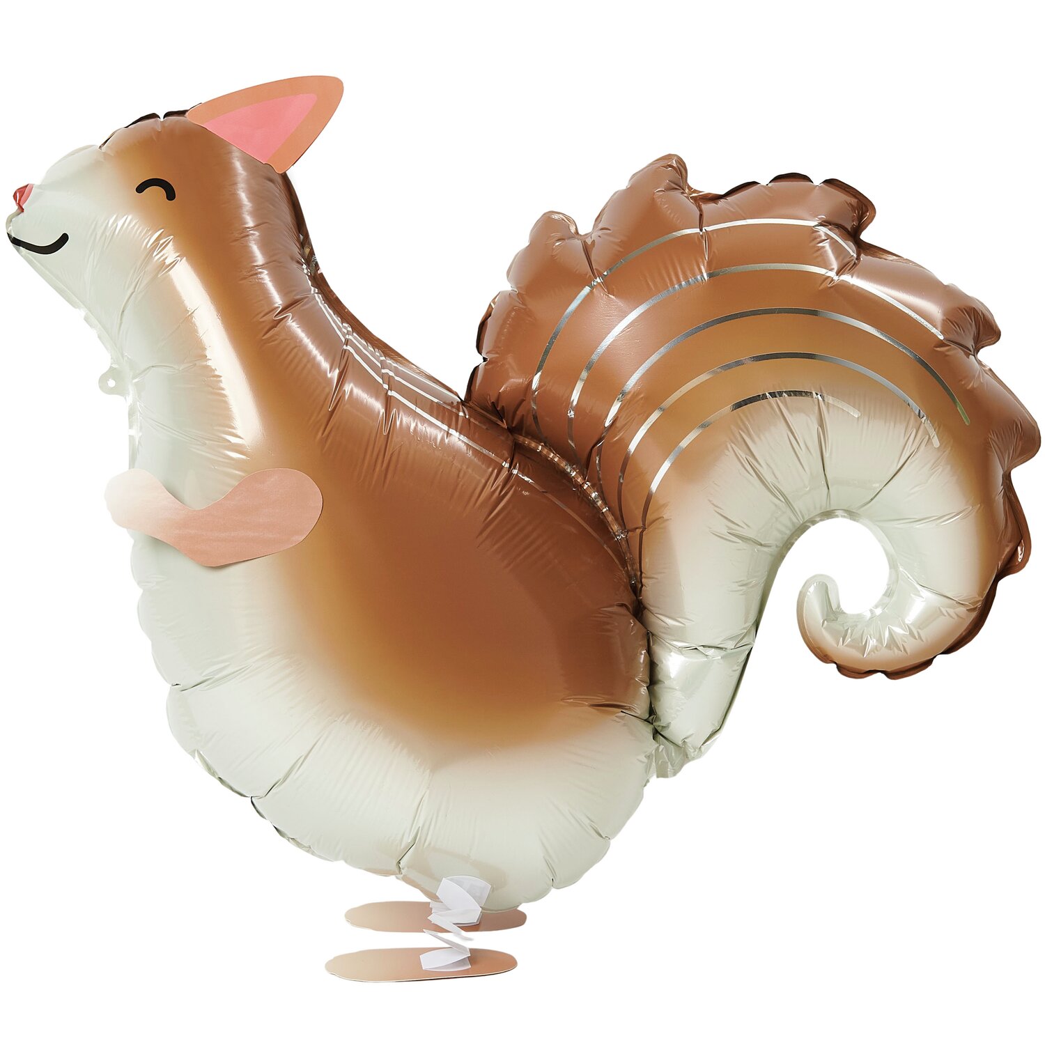 Folienballon Airwalker Eichhörnchen in Braun, 63x50x19cm. Niedliches Design, ideal für Partys.