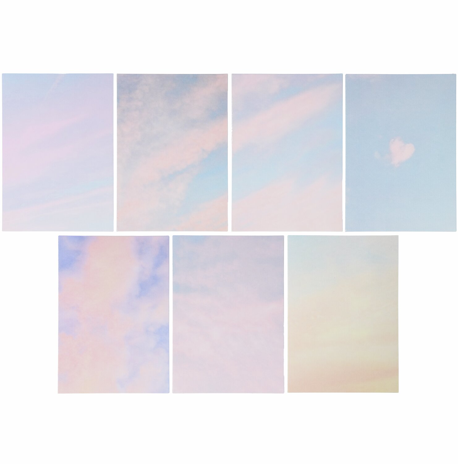 Paper Poetry Kartenset The Sky is the Limit zeigt pastellfarbene Himmelsmotive in sanften Rosa- und Blautönen. Ideal für kreative Projekte.