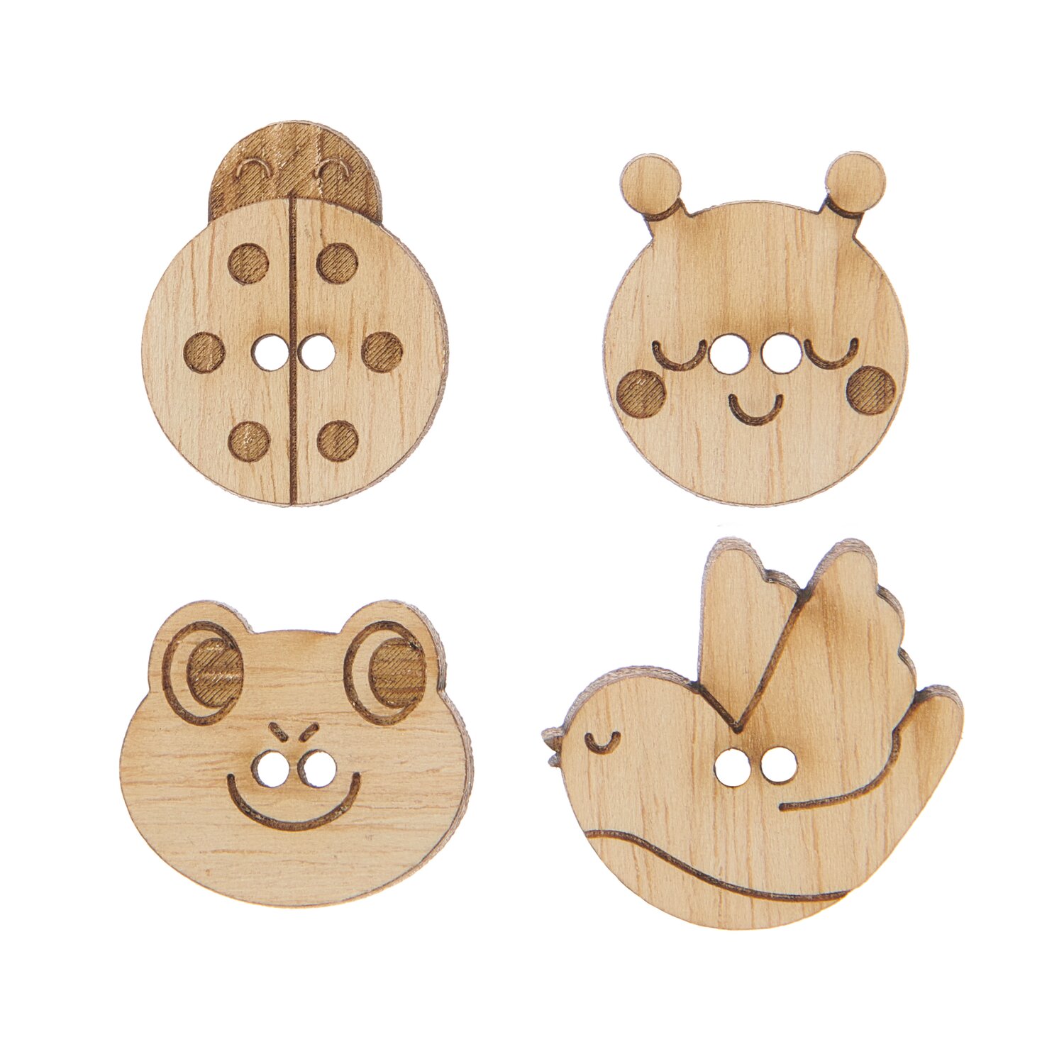 Holzknöpfe Tiere ll 4 Stück von Rico Design