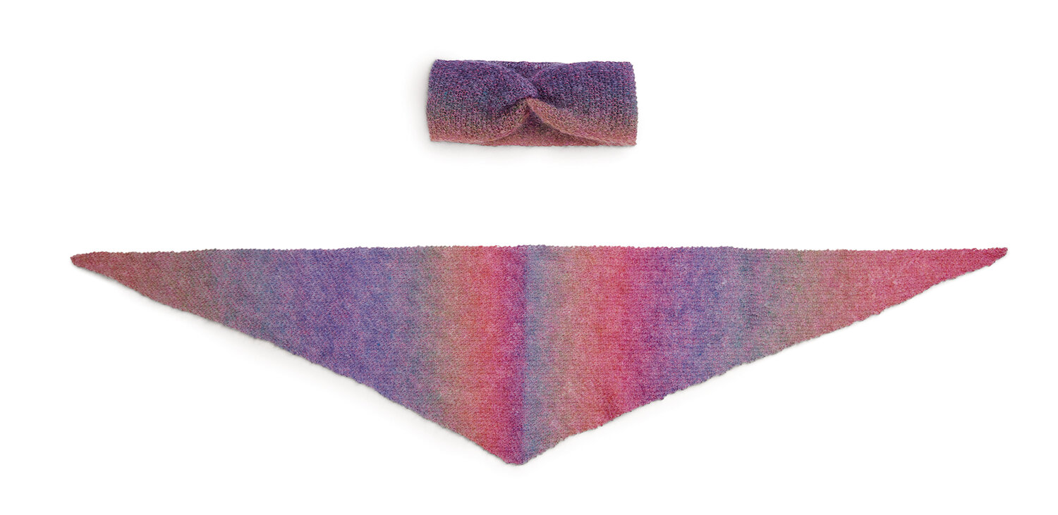 Strickanleitung Stirnband und Tuch aus Fashion Mohair Rainbows