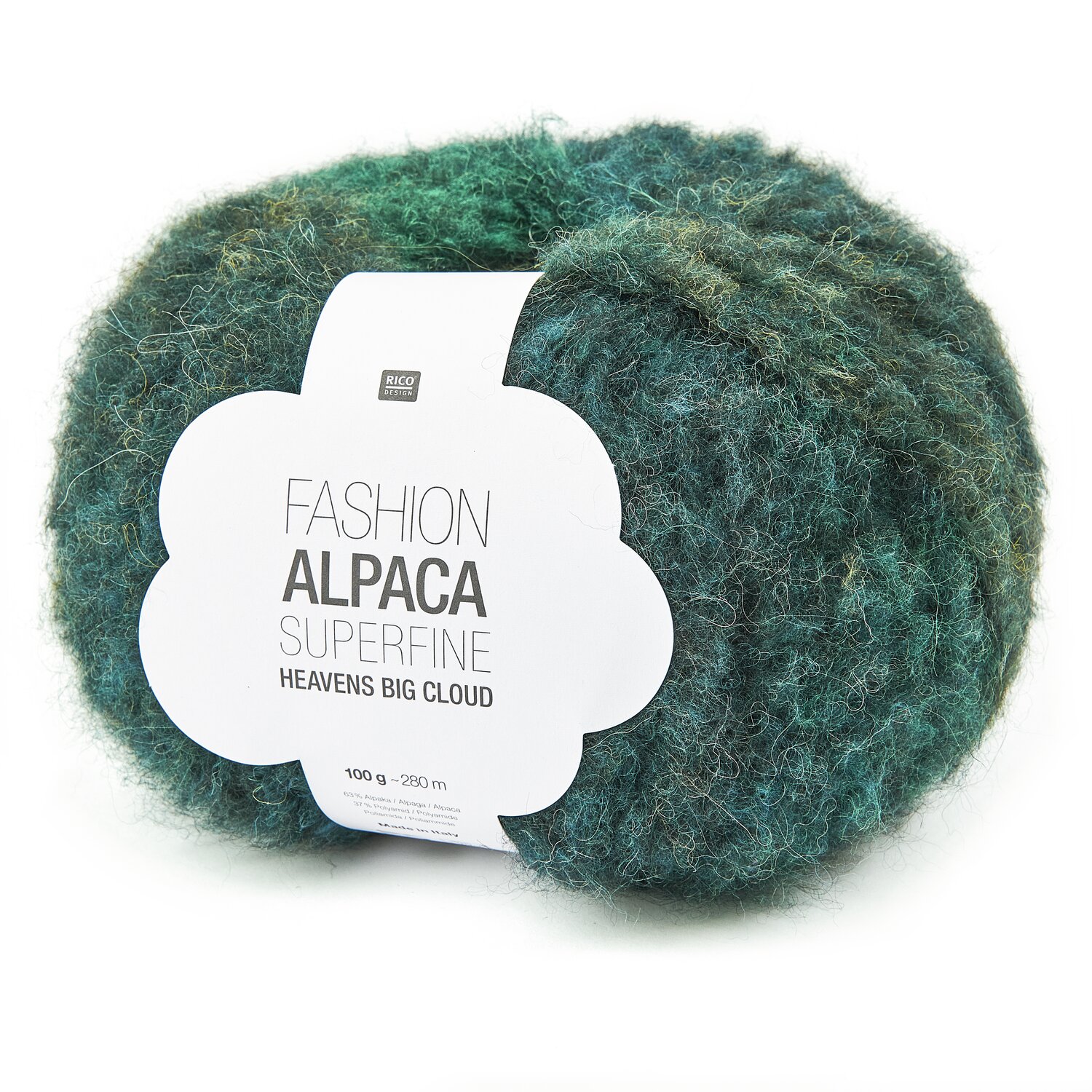 Strickset Cardigan Modell 15a aus Lovewool No. 21 von Rico Design Fashion Alpaca Superfine Heavens Big Cloud: Weiches Garn in Grün von Rico Design, ideal für Strickprojekte.