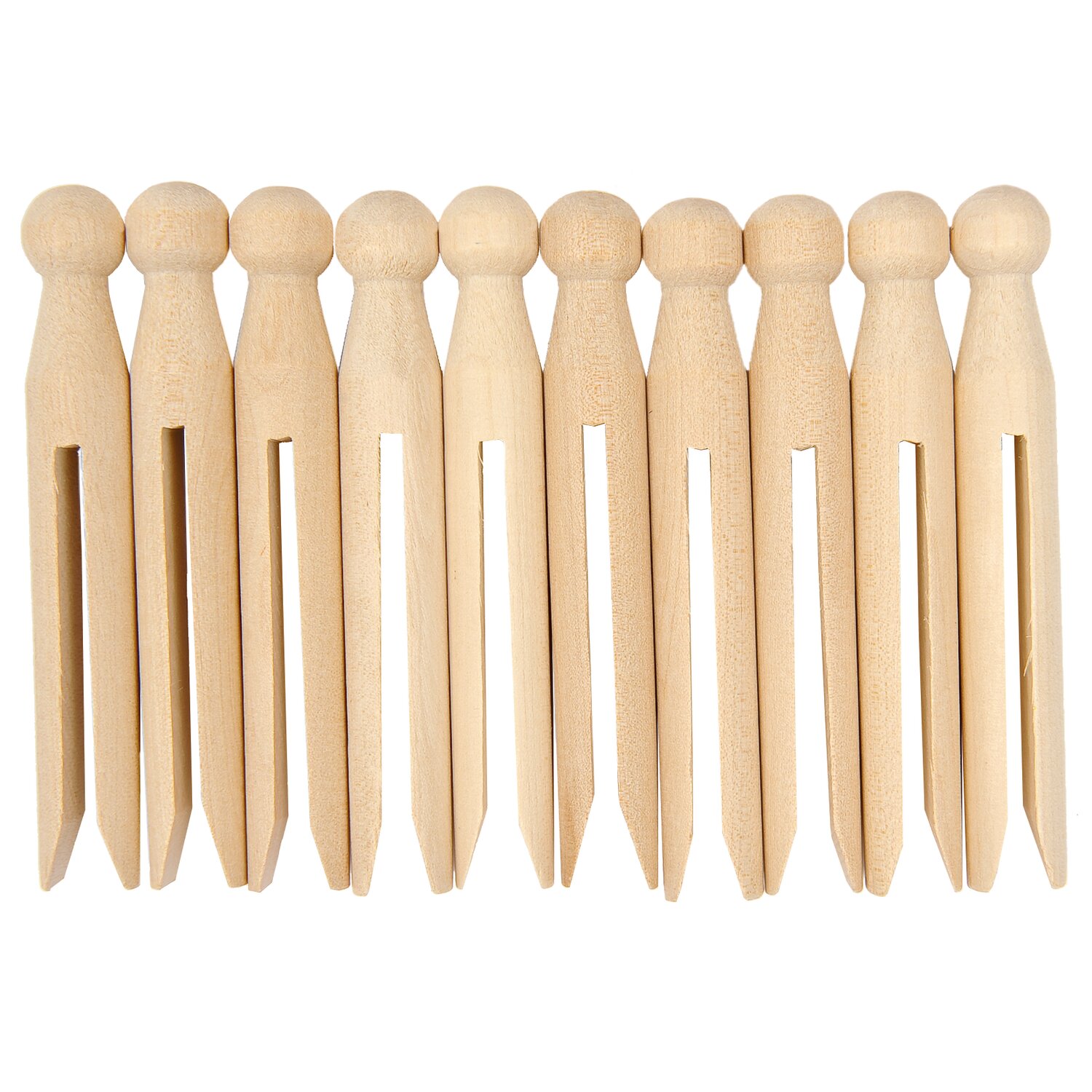 amerikanische Holzklammern natur 9,5cm 10 Stück von Rico Design