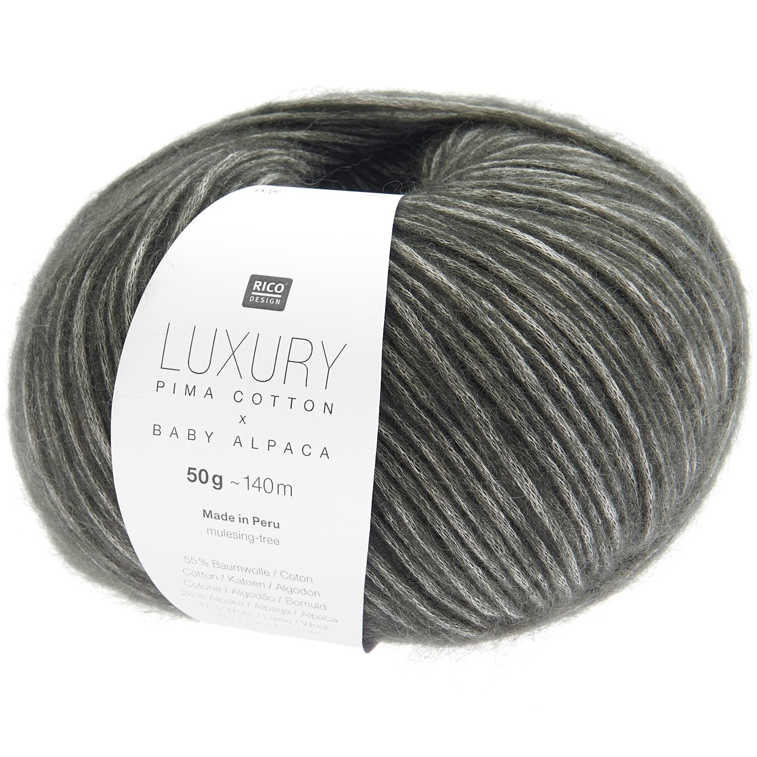 Luxury Pima Cotton x Baby Alpaca 50g 140m Farbe Schwarz von Rico Design
