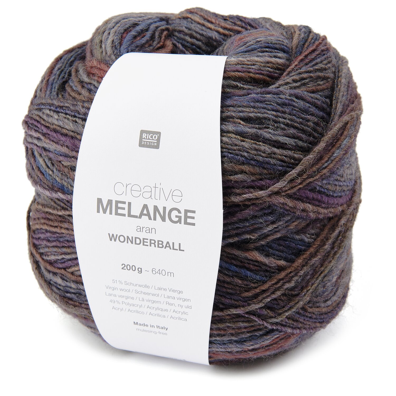 Strickset Pullover Modell 24 aus Lovewool No. 21 von Rico Design Creative Melange aran Wonderball, 200g, 640m, mehrfarbiges Garn von Rico Design für Strickprojekte. Ideal für Pullover und Schals im Winter.