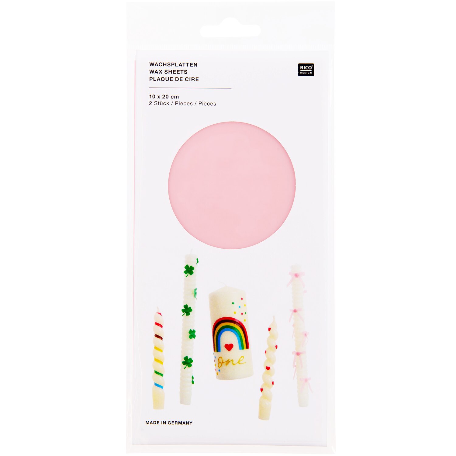 Wachsplatte 24x11cm Farbe Altrosa von Rico Design