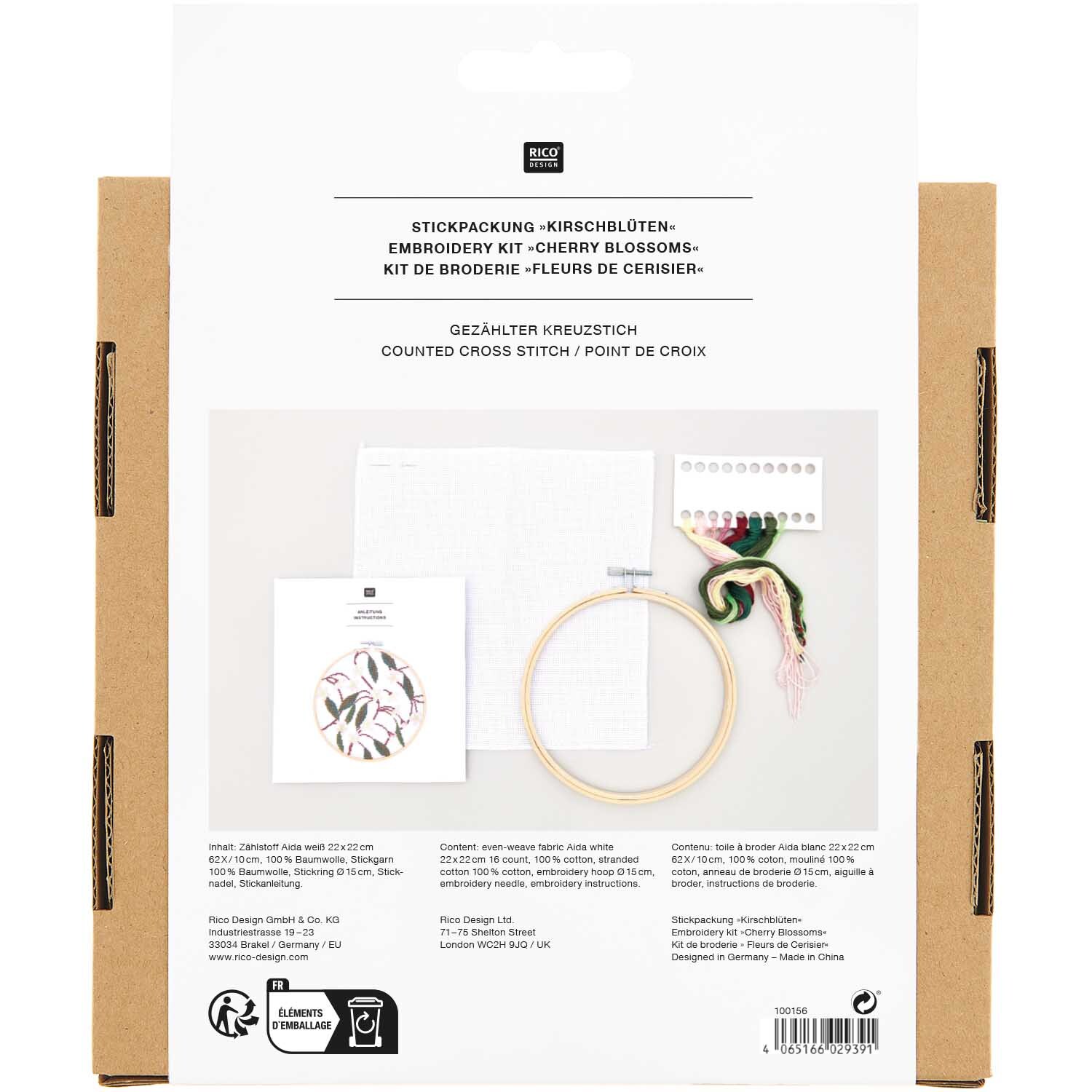 Stickpackung Bild Kirschblüten Bild Ø15cm Stickpackung Bild Kirschblüten Bild Ø15cm