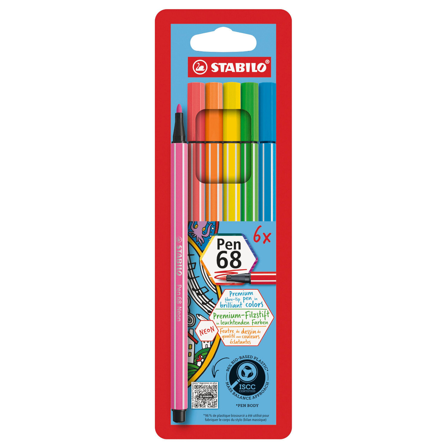 Pen 68 Neonfarben im Etui 6 Farben von STABILO International 