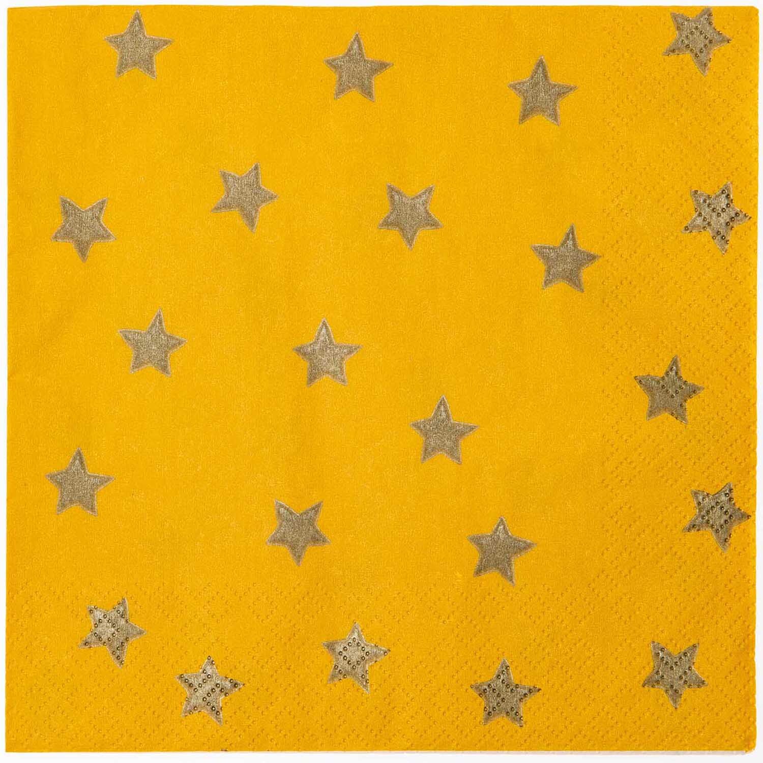 Servietten Sterne senf 33x33cm 20 Stück
