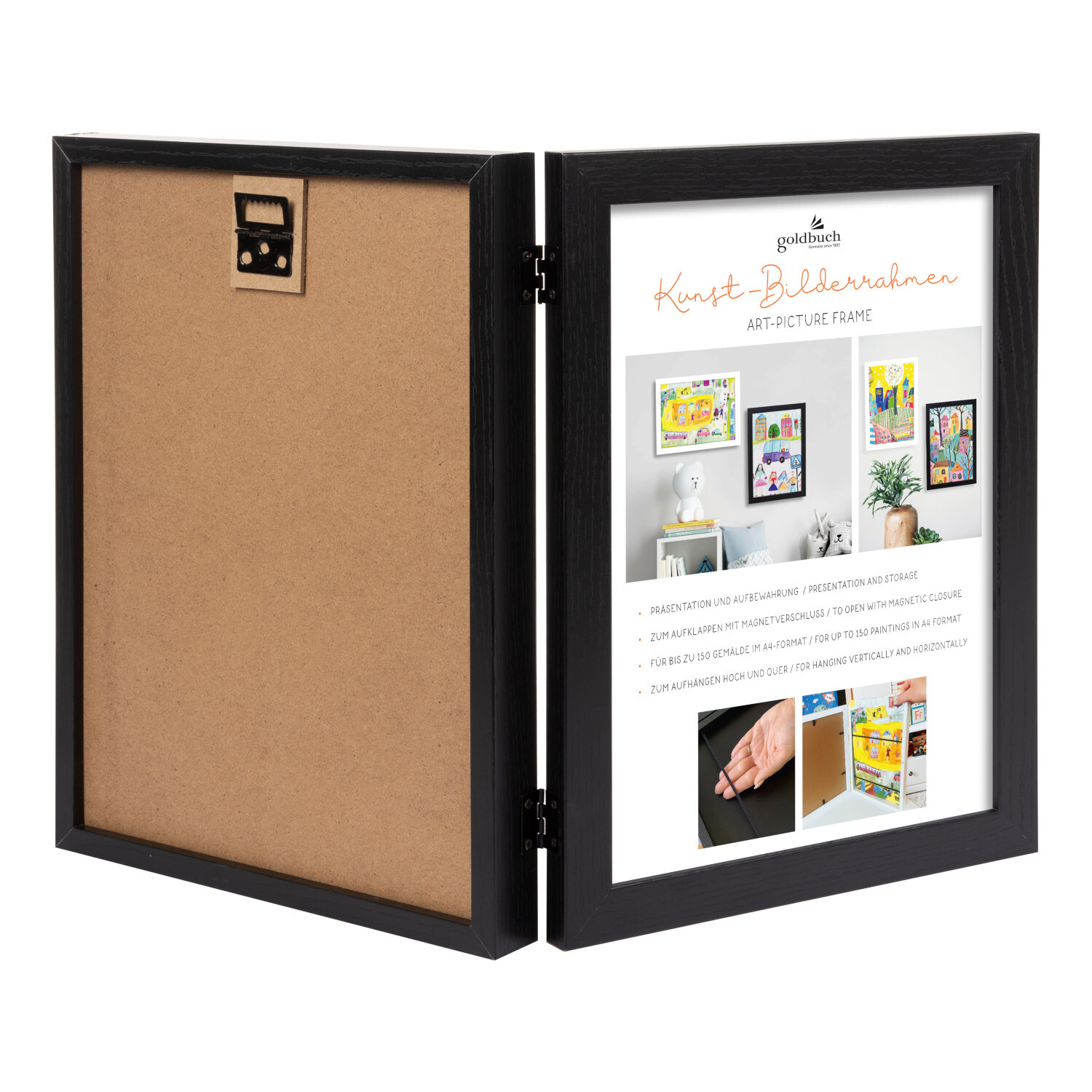 Kunst-Bilderrahmen in Schwarz, 24,8x33,5x4,5cm, von goldbuch. Ideal zur Präsentation von Fotos und Kunstwerken.