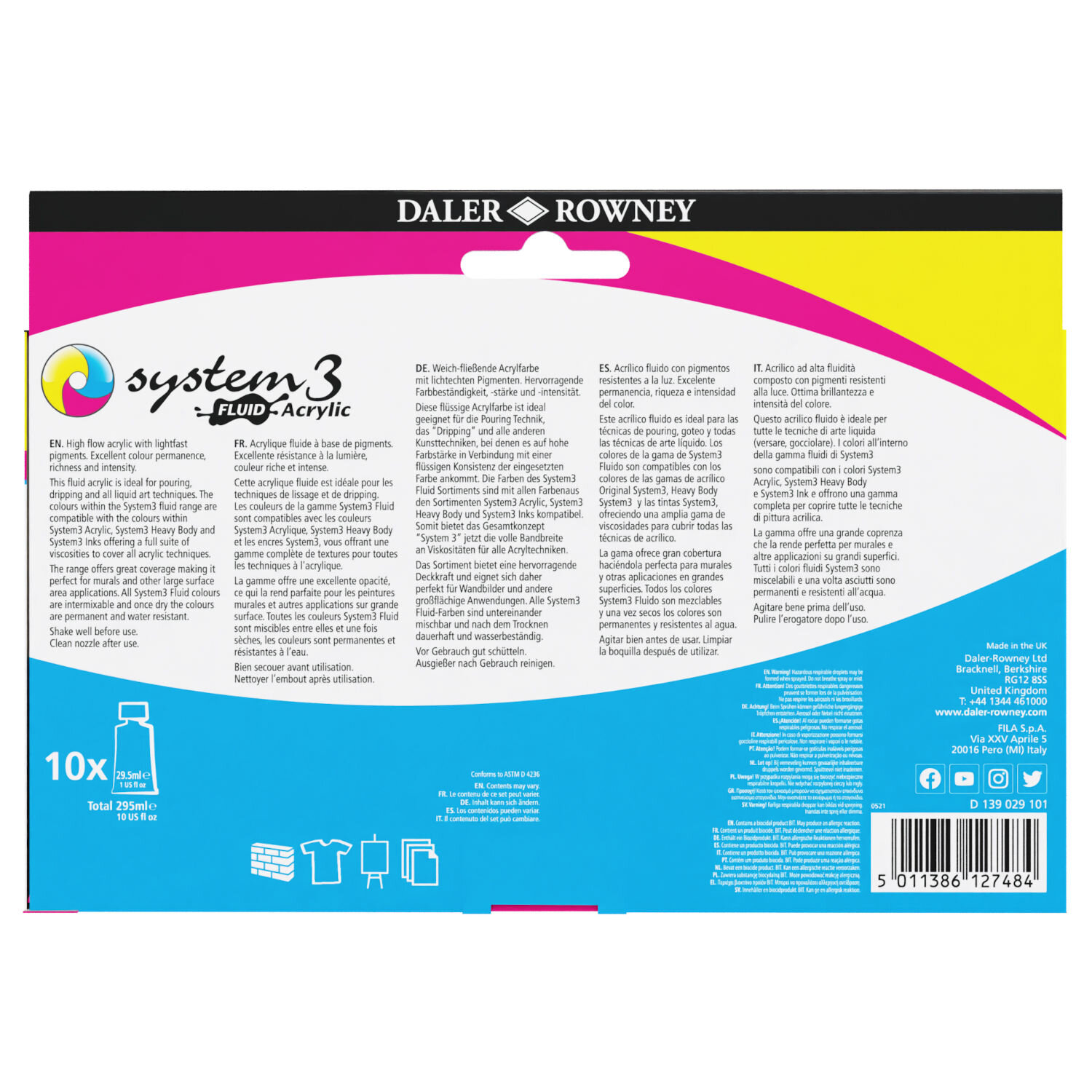 System3 Fluid Acrylic Einführungsset 10x29,5ml von Fila