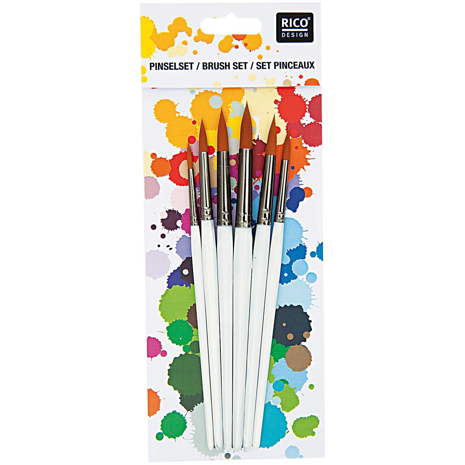 Schul- und Hobbypinsel rund 6er Set