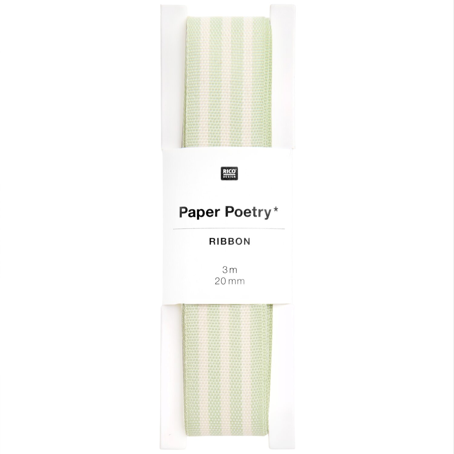 Paper Poetry Webband Duo Streifen Mint/Creme 20mmx3m von Rico Design