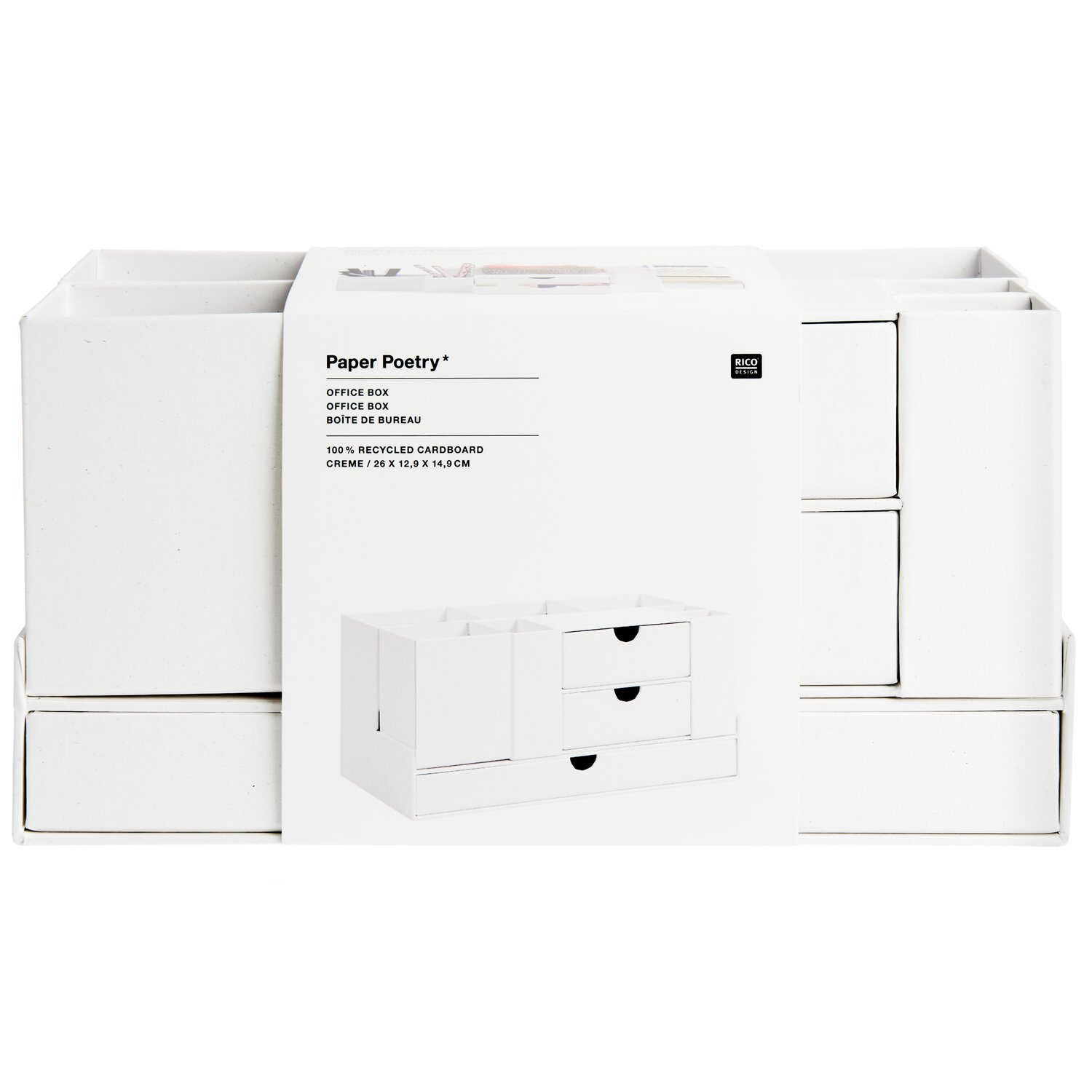 Office Box 26x12,9x14,9cm Farbe Creme von Rico Design