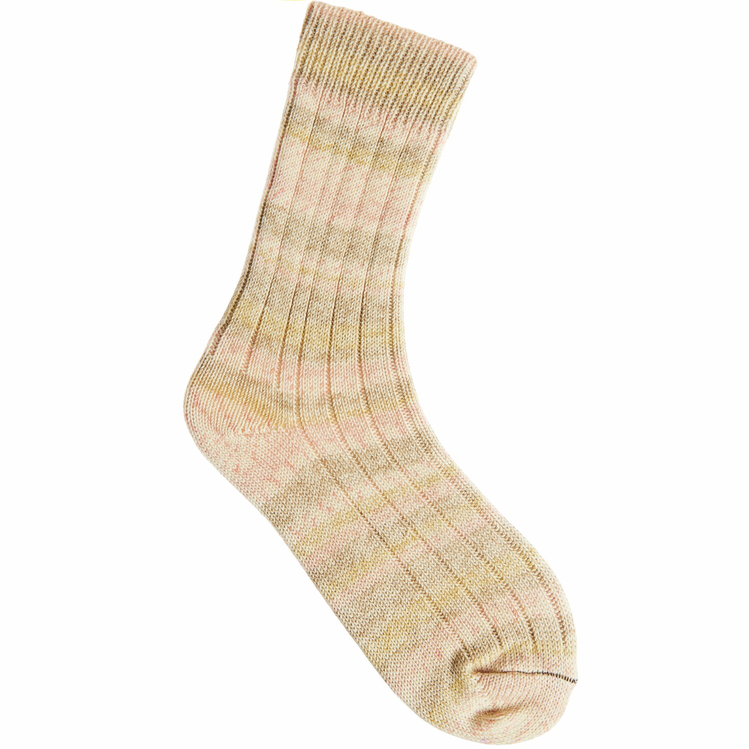 Socks Cotton Stretch 4-fädig: Beige gestreifte Socke aus Baumwollmischung, 100g 390m, von Rico Design.