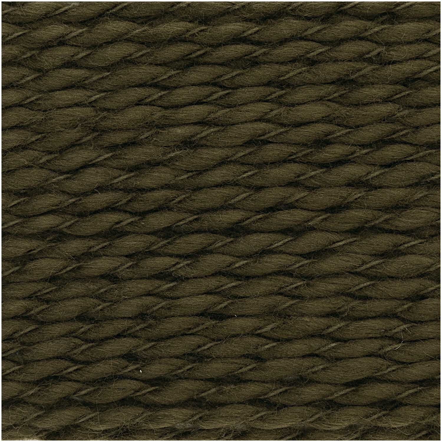 Creative So Cool + So Soft Cotton chunky: Olivfarbene, dicke Baumwolle von Rico Design, 100g 100m, ideal für Strickprojekte.