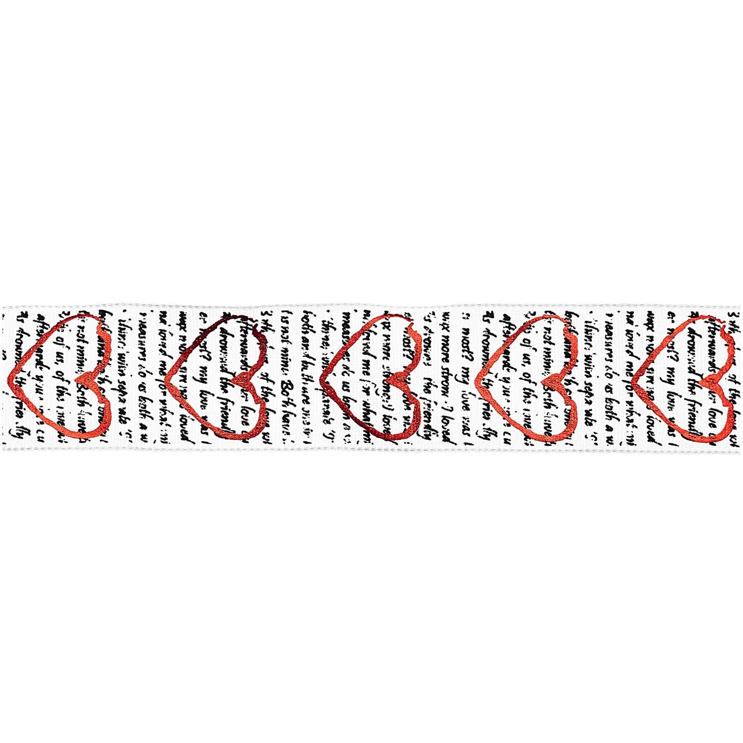 Motivband Herz weiß-rot-schwarz 38mm von idee. Creativmarkt 