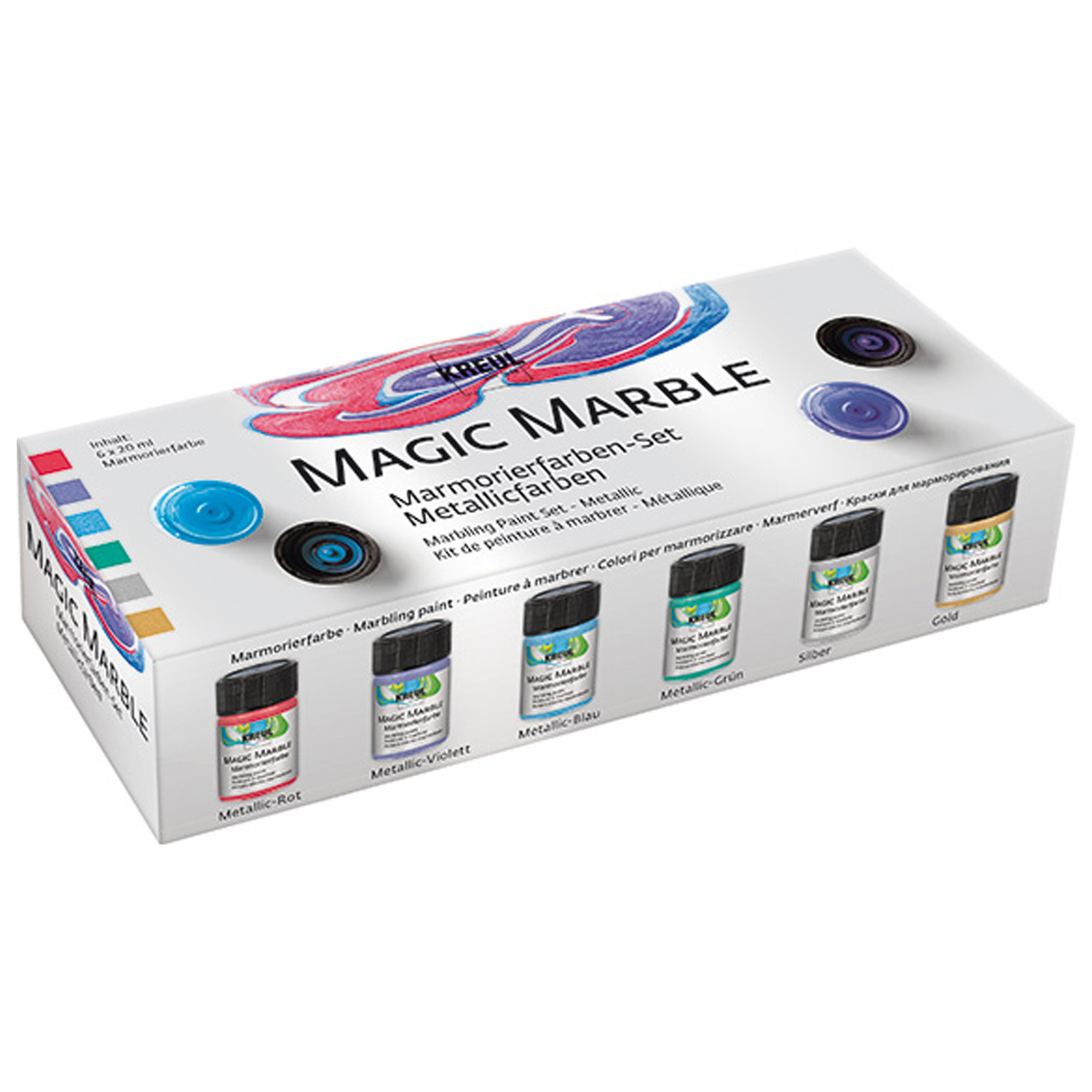 Magic Marble Marmorierfarben Set Metallic 6x20ml