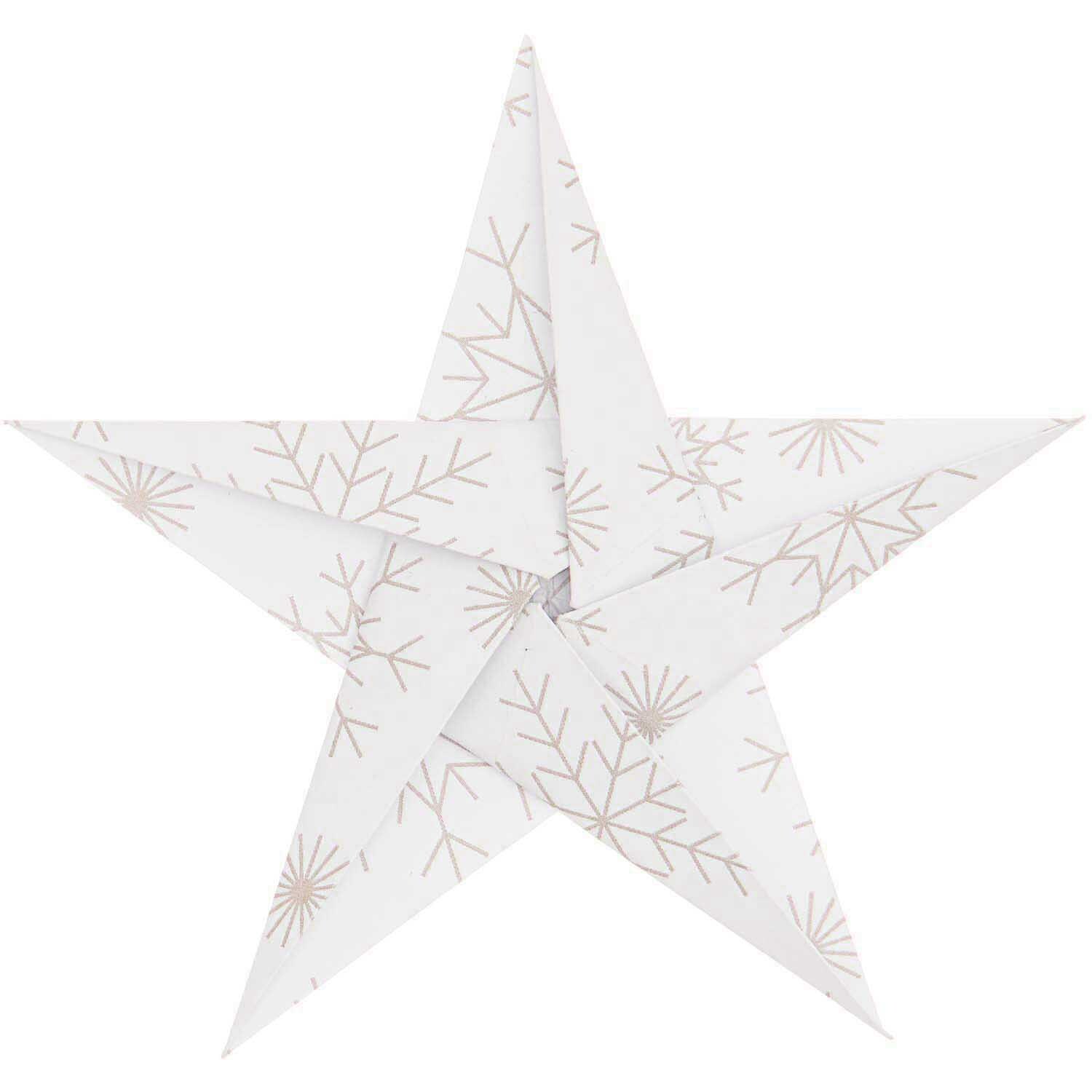 Rico Design Paper Poetry Bascetta Origamipapier Schneeflocken Gold 20x20cm
