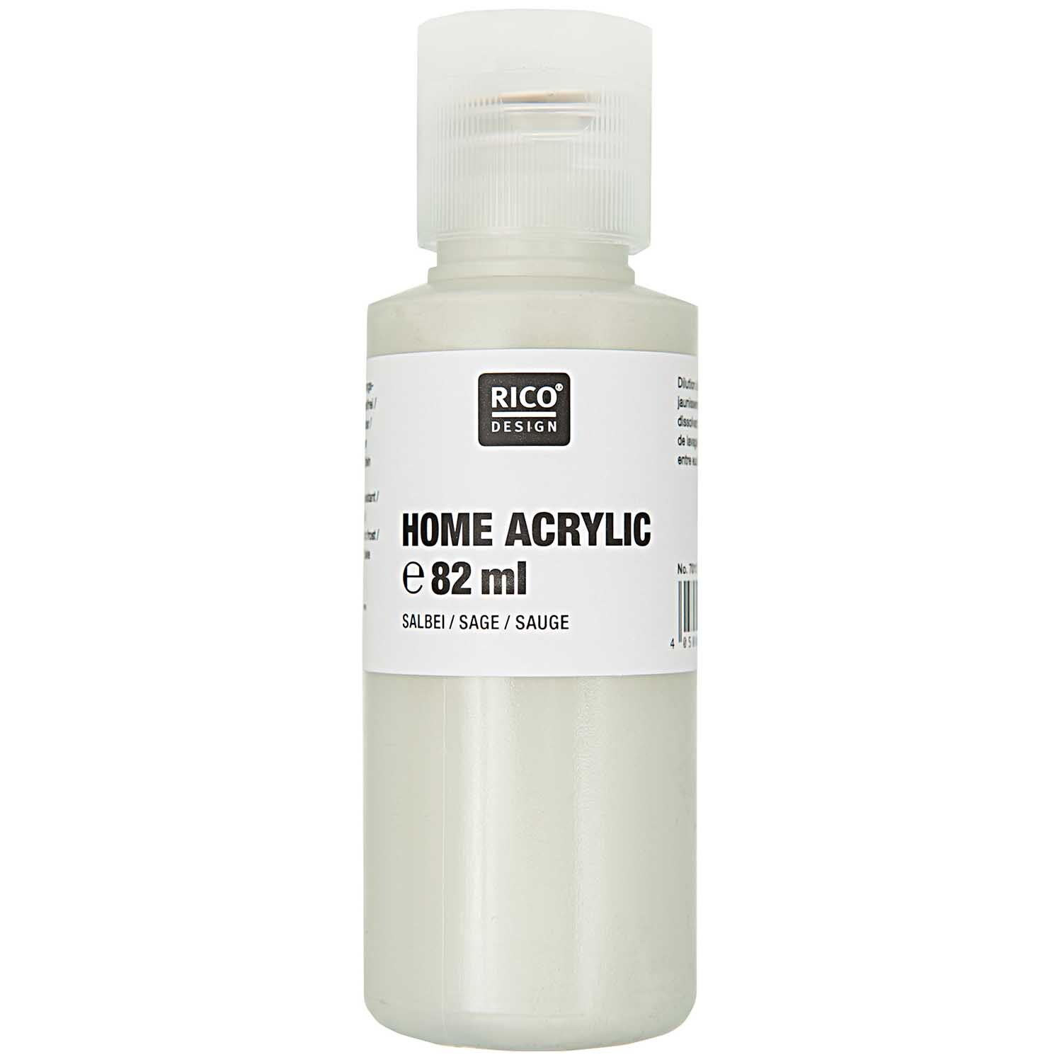Home Acrylic  82ml Farbe Salbei von Rico Design Home Acrylic Farbe in Salbei von Rico Design, 82ml Flasche. Ideal für kreative Projekte.