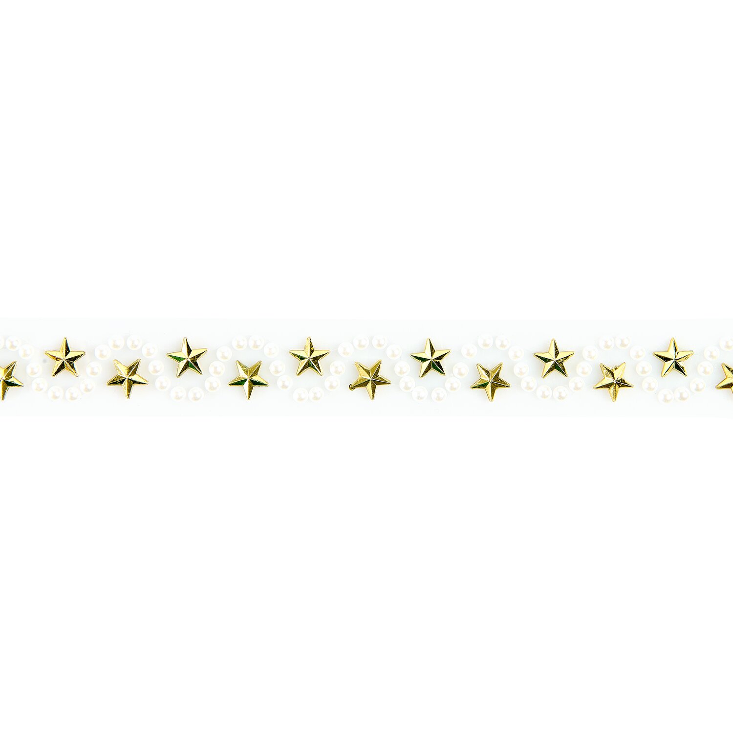 Tape Strass Perlen Sterne Farbe Weiß/Gold von Rico Design