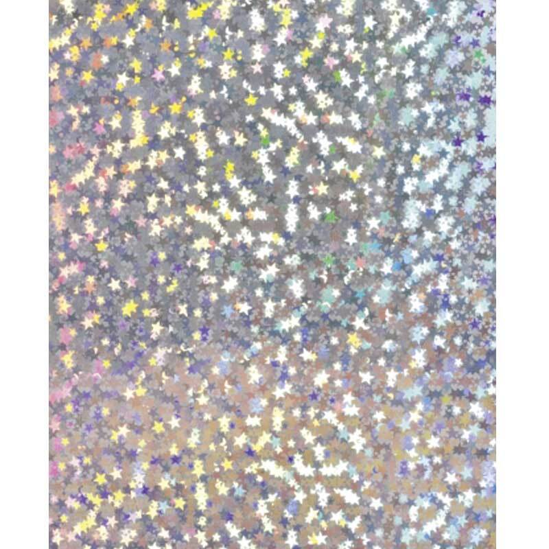 Holografiekarton Sterne silber 50x70cm
