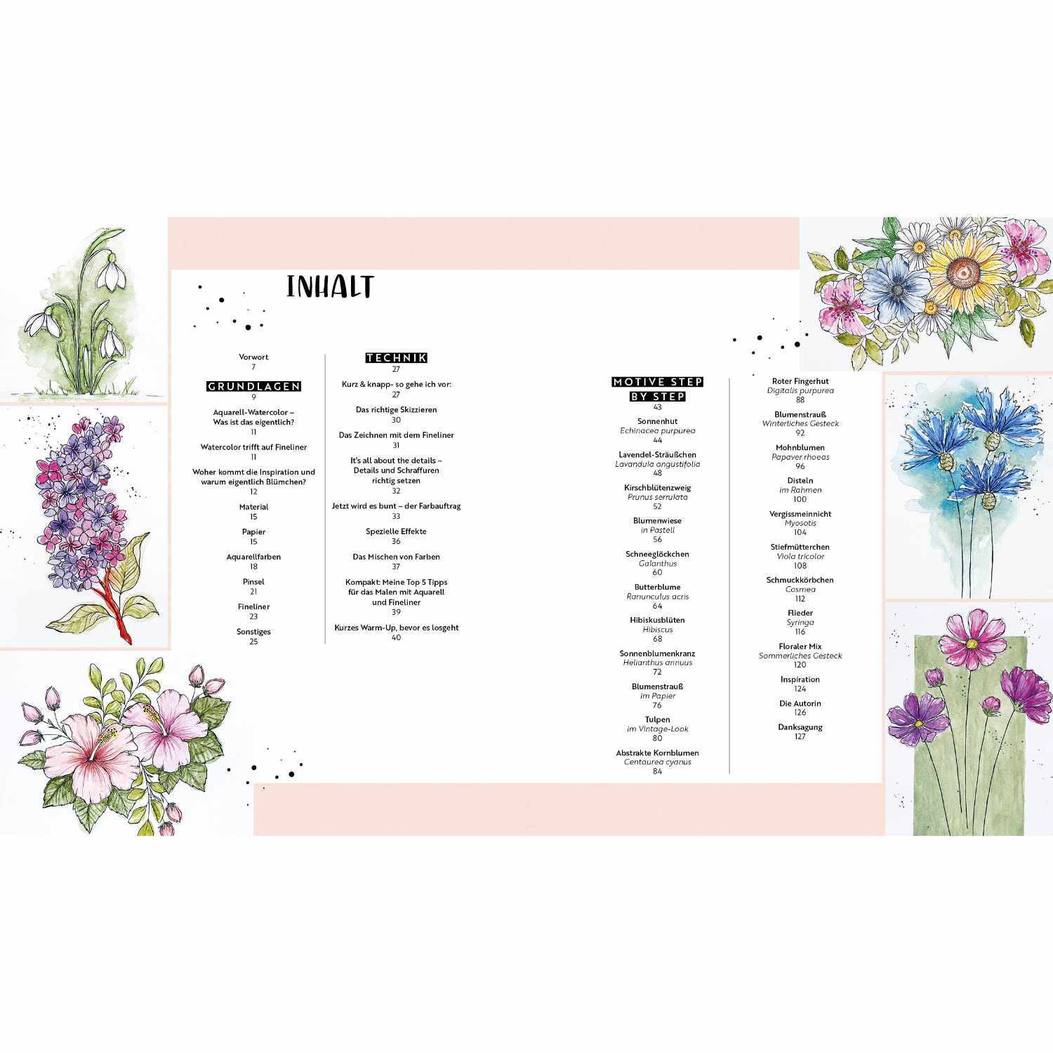 Watercolor - Florale Motive aus Wiese, Wald & Garten Watercolor - Florale Motive aus Wiese, Wald & Garten