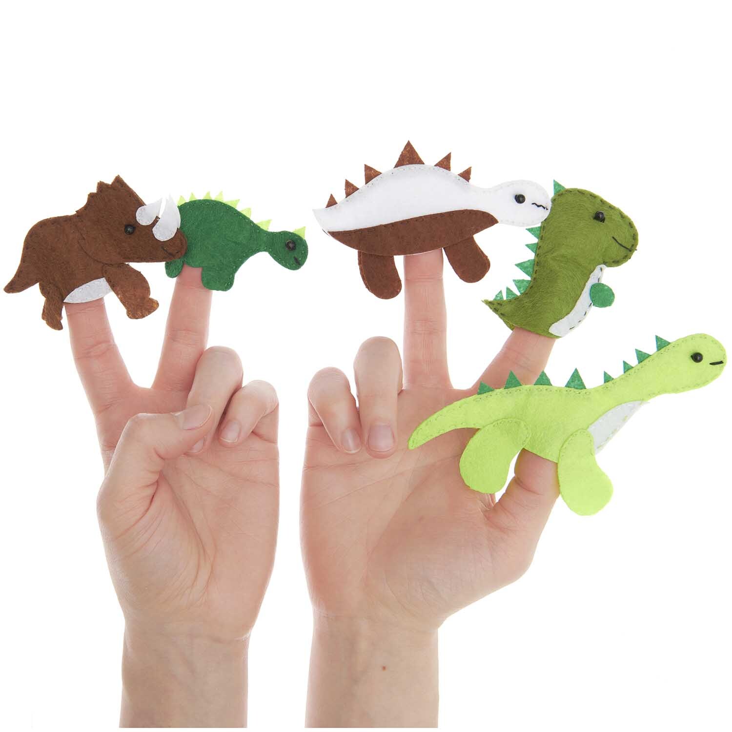 Bastelset Filz Fingerpuppen Dinosaurier 5 Stück Bastelset Filz Fingerpuppen Dinosaurier 5 Stück