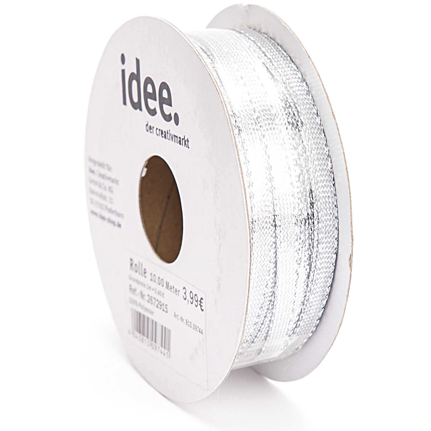 Metallicband 6mm 10m Farbe Silber von idee. Creativmarkt 