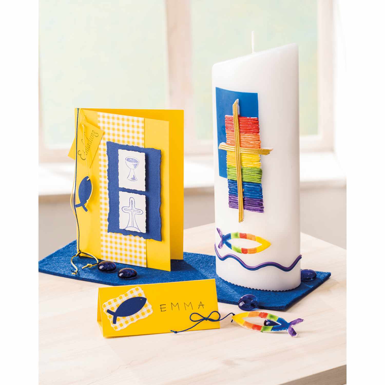 Wachsdekor Fische Regenbogen 48x19mm Wachsdekor Fische Regenbogen 48x19mm