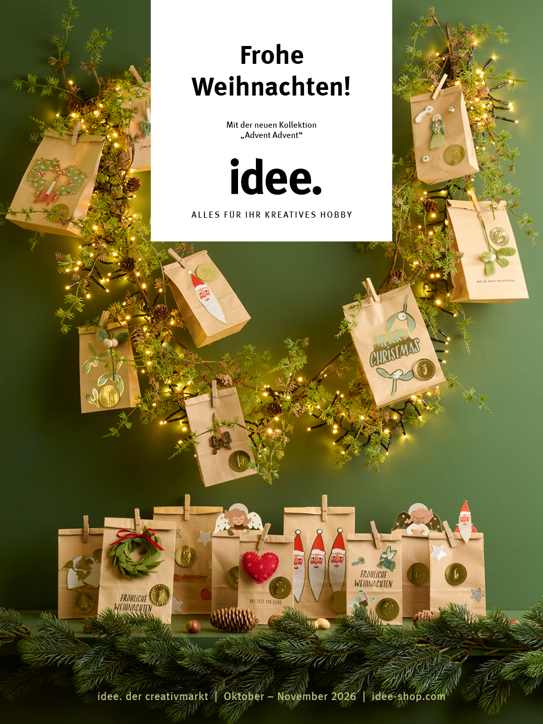 Cover des idee. Flyers für Oktober - November zum Thema Adventskalender