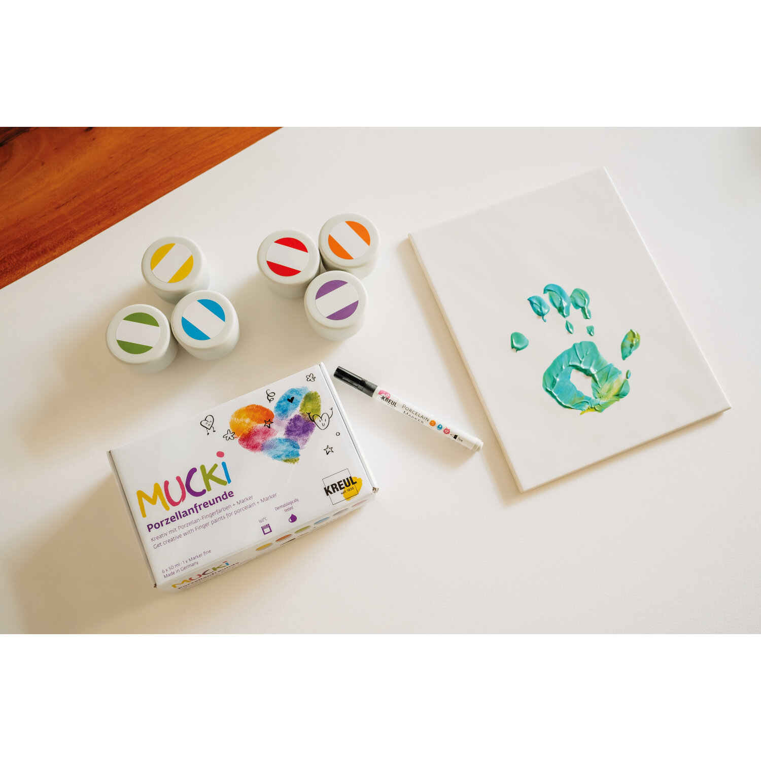 MUCKI Porzellan-Fingerfarbe Set inkl. Marker von C.Kreul 