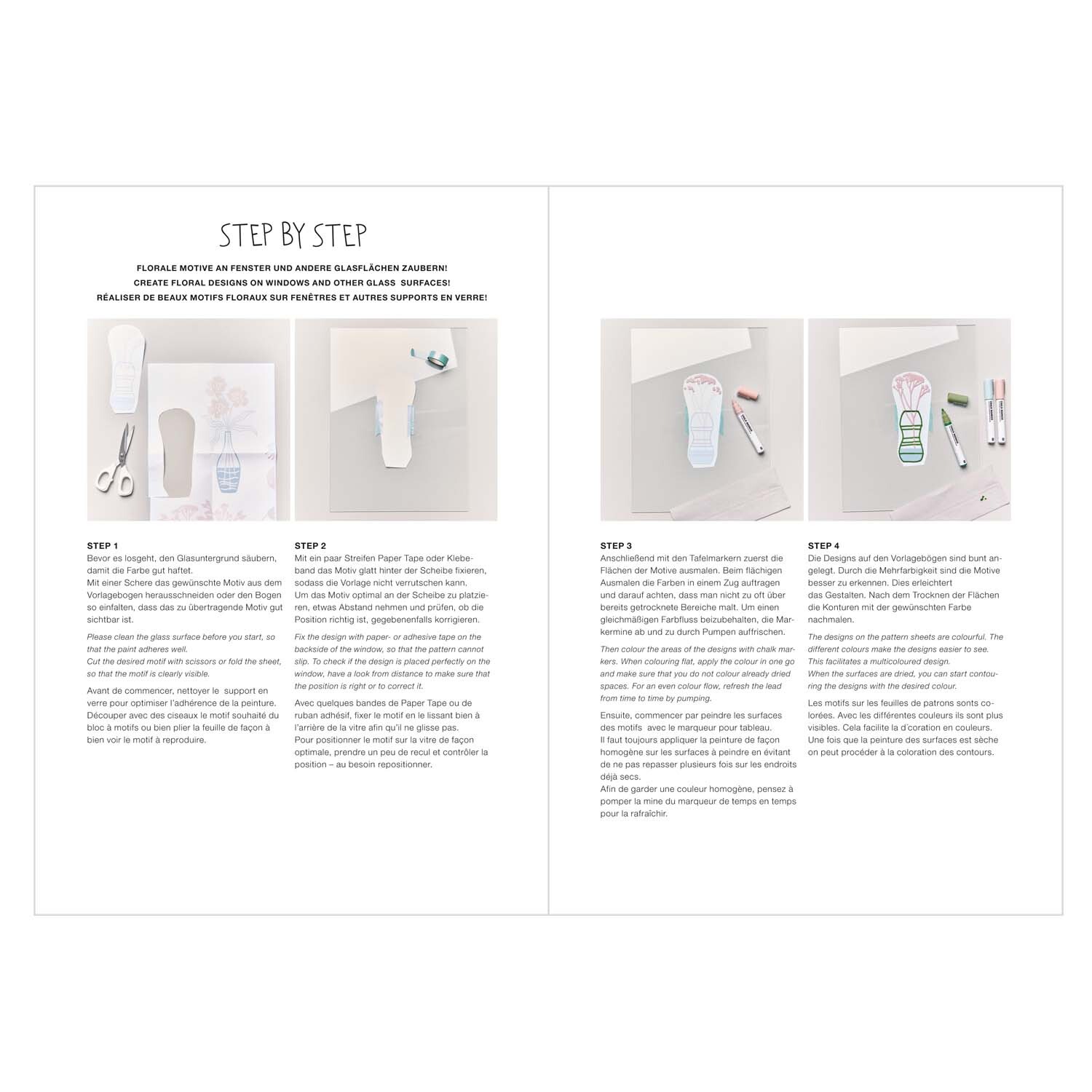 Vorlagenmappe Transformation Fenster- und Glasmalerei mit Kreidestiften Vorlagenmappe Transformation Fenster- und Glasmalerei mit Kreidestiften