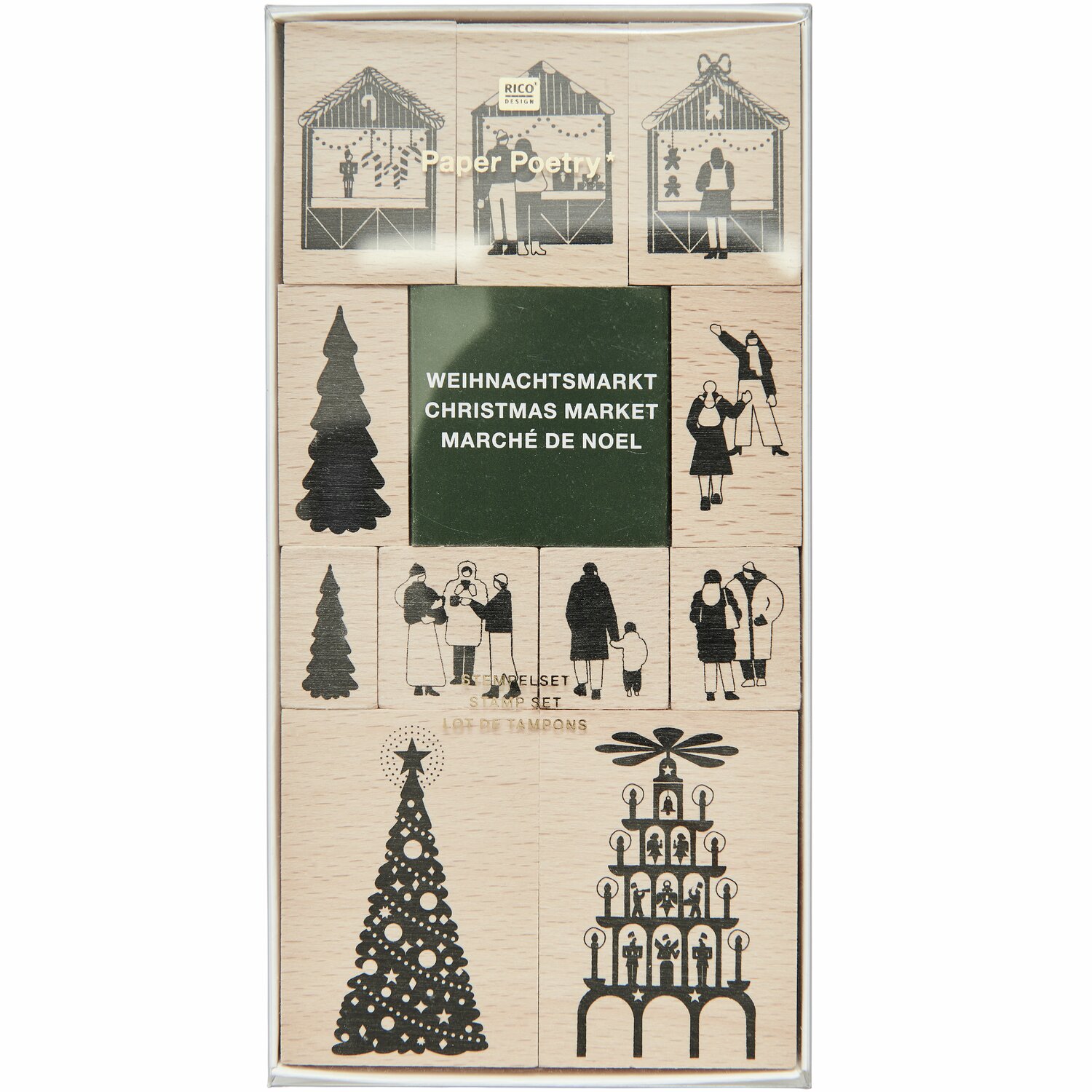 Stempelset Weihnachtsmarkt 12-teilig von Rico Design