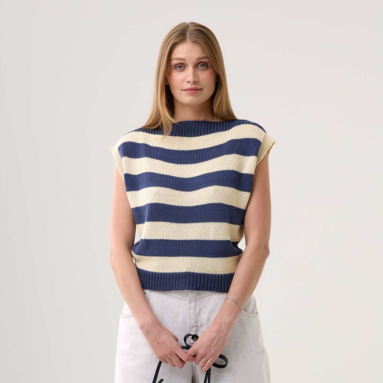 Strickanleitung Gestreiftes Top aus Mille Fili