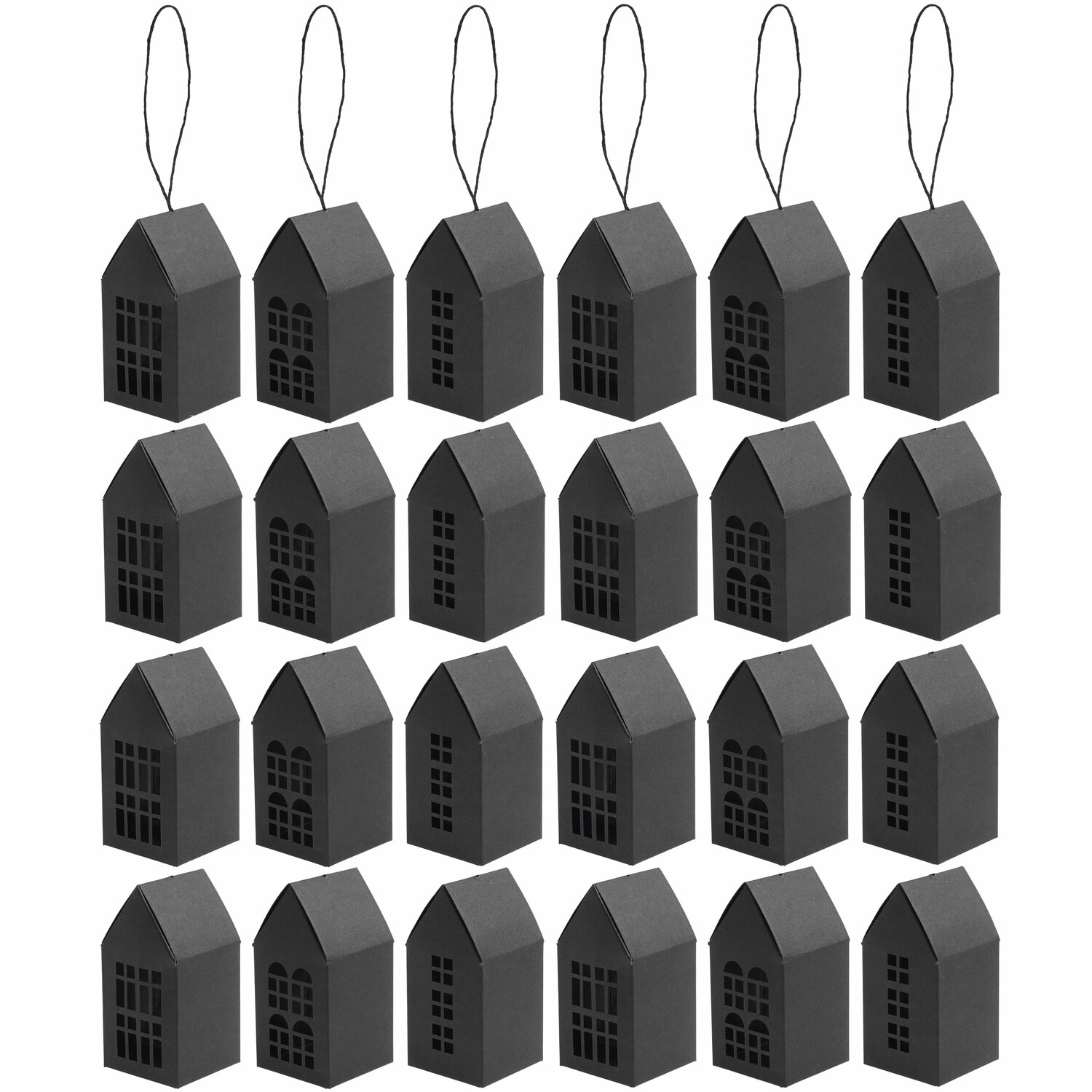Adventskalender Papphäuser 24 Stück 7x5x5cm Farbe Schwarz von Rico Design