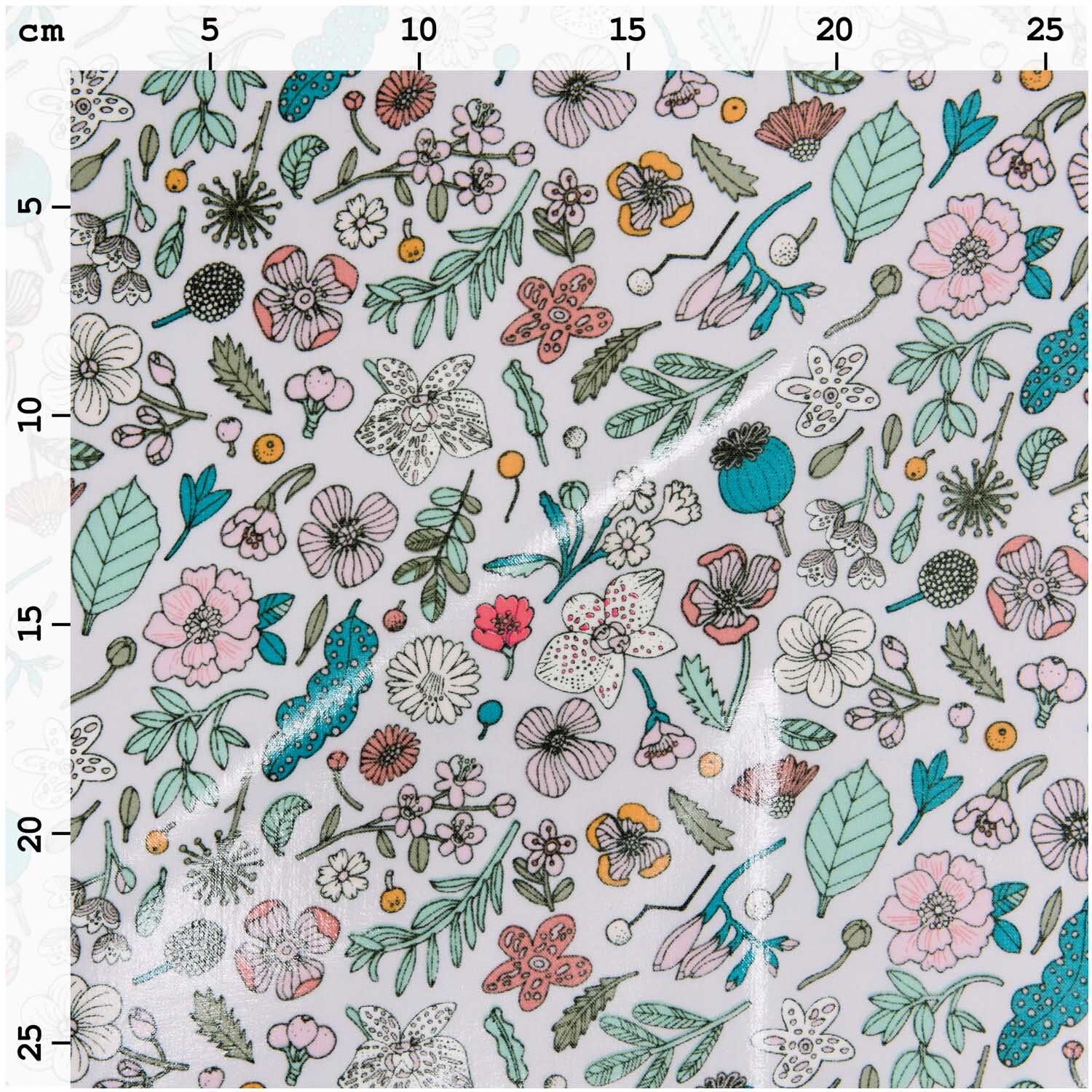 Druckstoff beschichtet Hygge Blumen flieder-neon 140cm