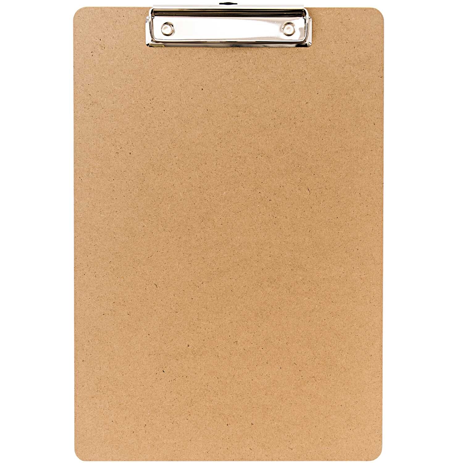 Klemmbrett Natur DIN A4 mit silberner Klemme, ideal für Büro und Schule, von Rico Design.