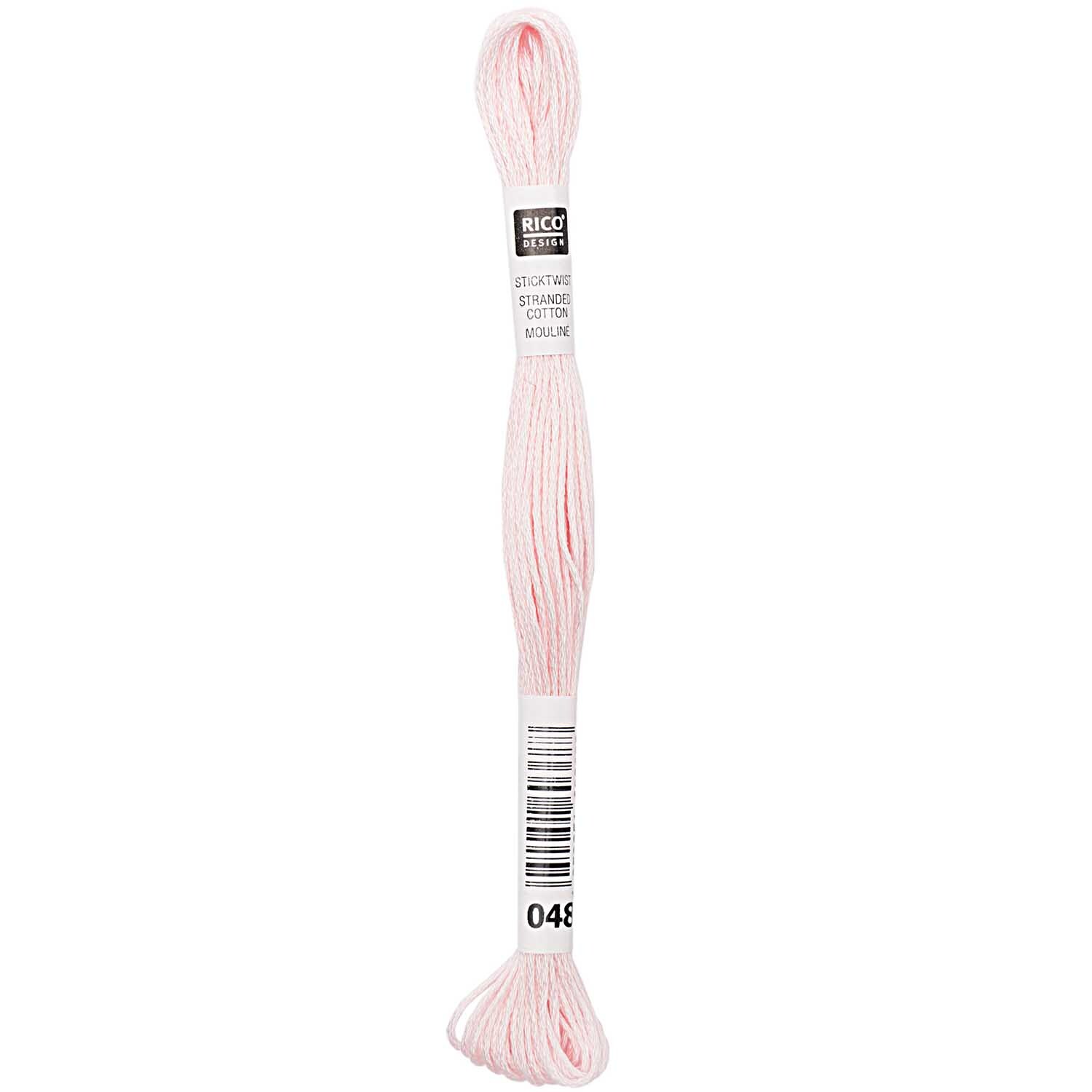 Sticktwist 8m von Rico Design in zartem Rosa, ideal für Stickprojekte und Handarbeiten.