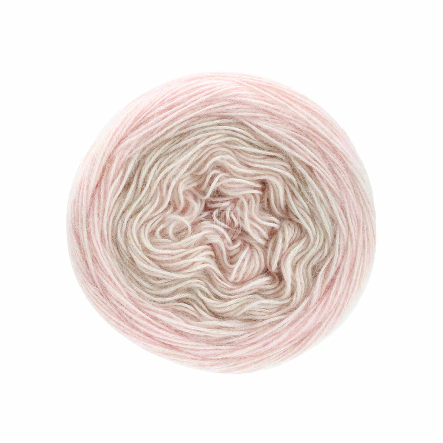 Ecopuno Dégradé: Weiches Garn in Rosa-Beige von Lana Grossa, ideal für Strickprojekte.