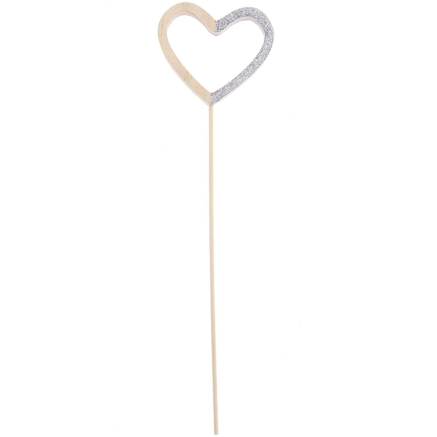 Holzpicker Herz 28,5x8x1cm Farbe Natur-Silber von Rico Design