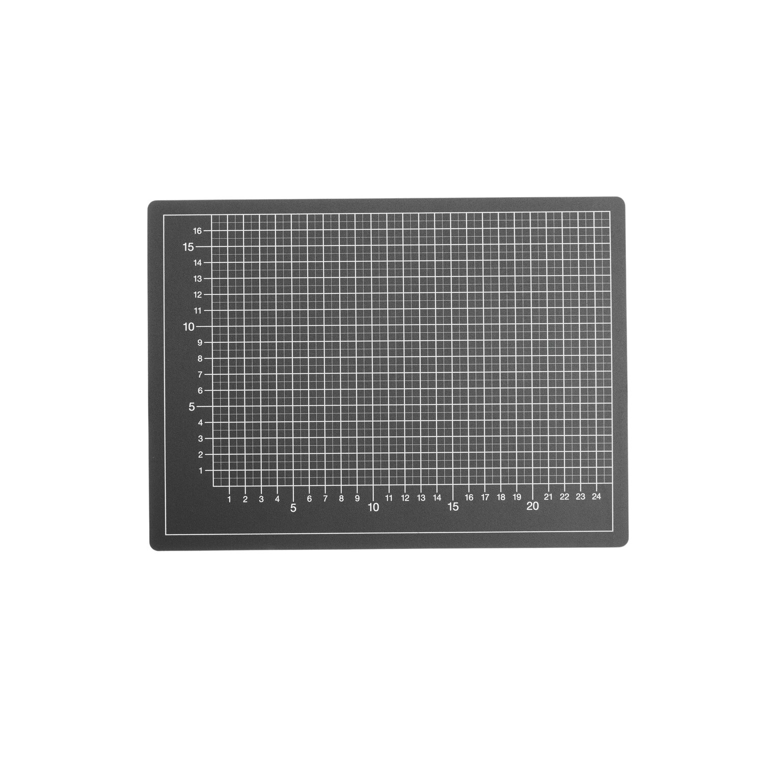 Schneidematte 22x30cm von Rico Design in Schwarz mit weißem Raster für präzises Schneiden.