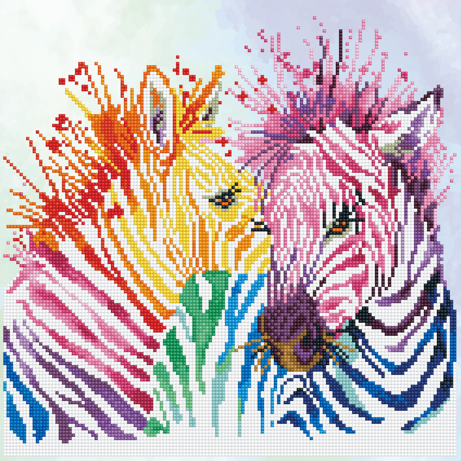 Diamond Painting Regenbogen Zebras 50x10cm von Carletto Deutschland