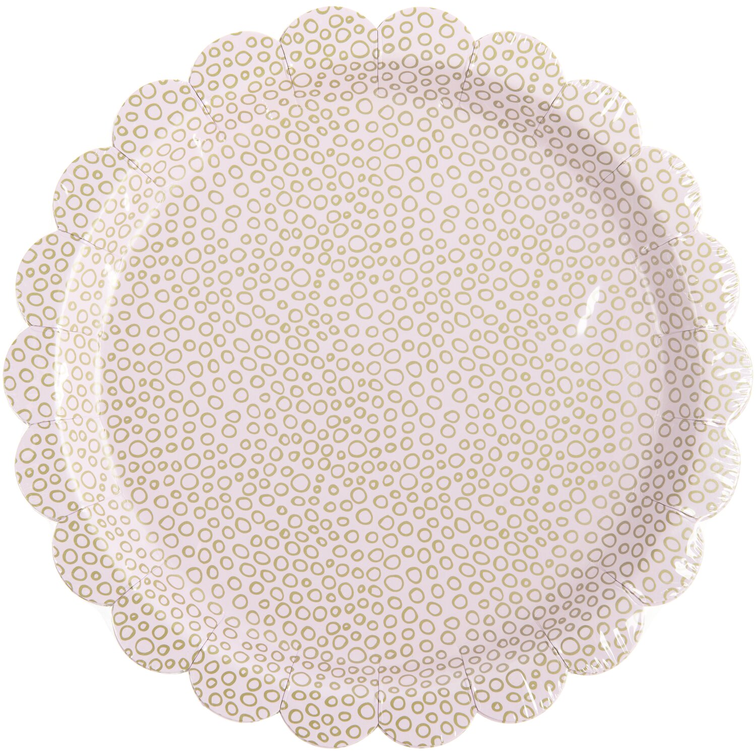 Pappteller Bubbles Mauve/Gold 8 Stück Ø23cm von Rico Design