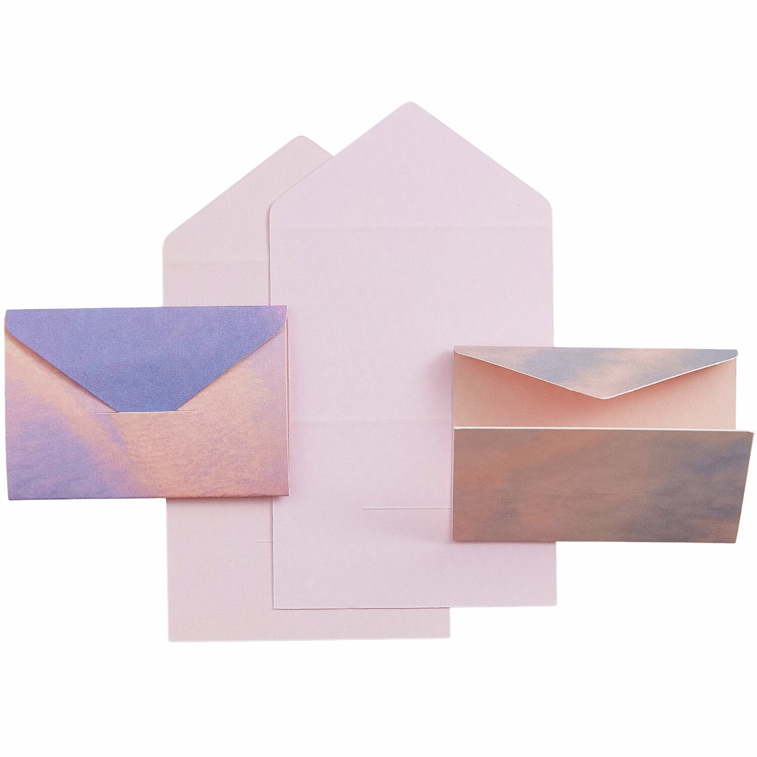 Paper Poetry Mini Love Letter Set Sky is the Limit, 8-teilig, mit zarten rosa und blauen Umschlägen, ideal für persönliche Nachrichten.