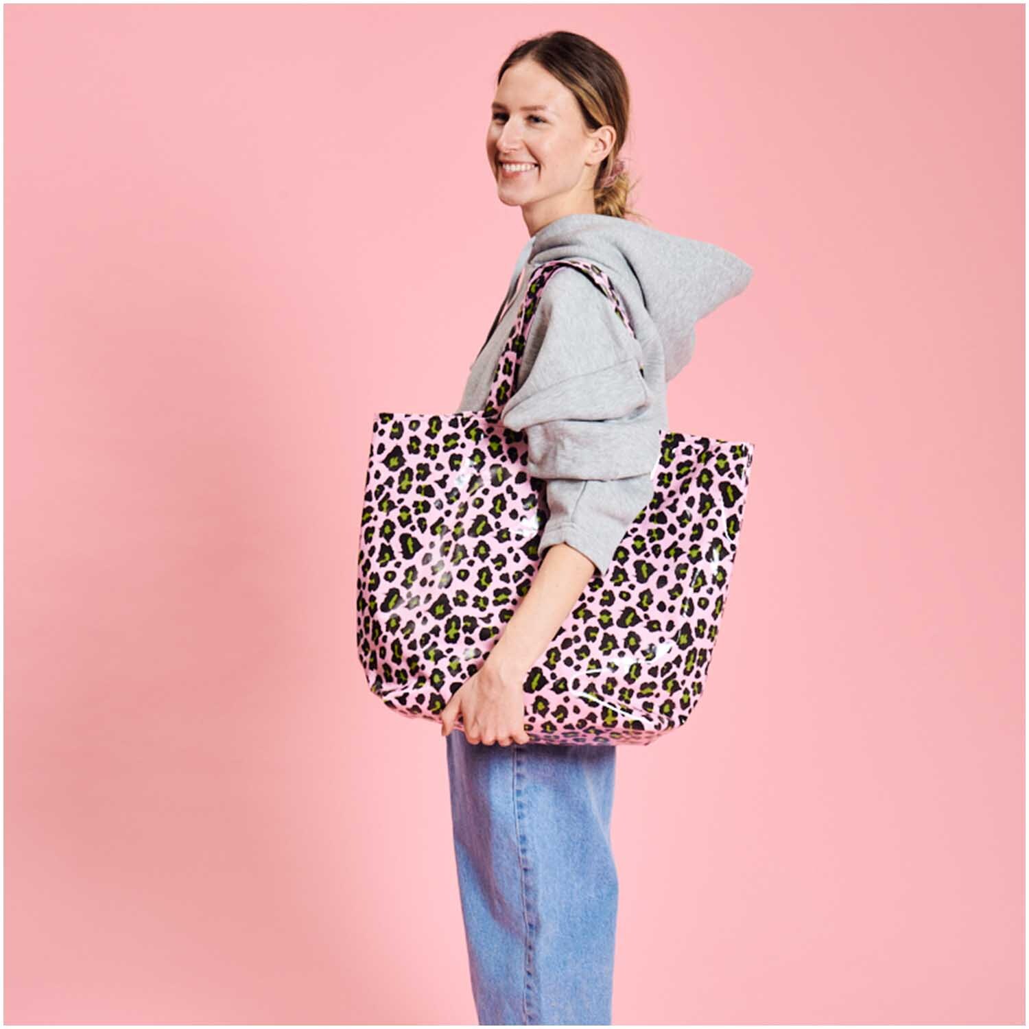 PVC-Shopper Acid Leo rosa 41x55x19cm von Rico Design