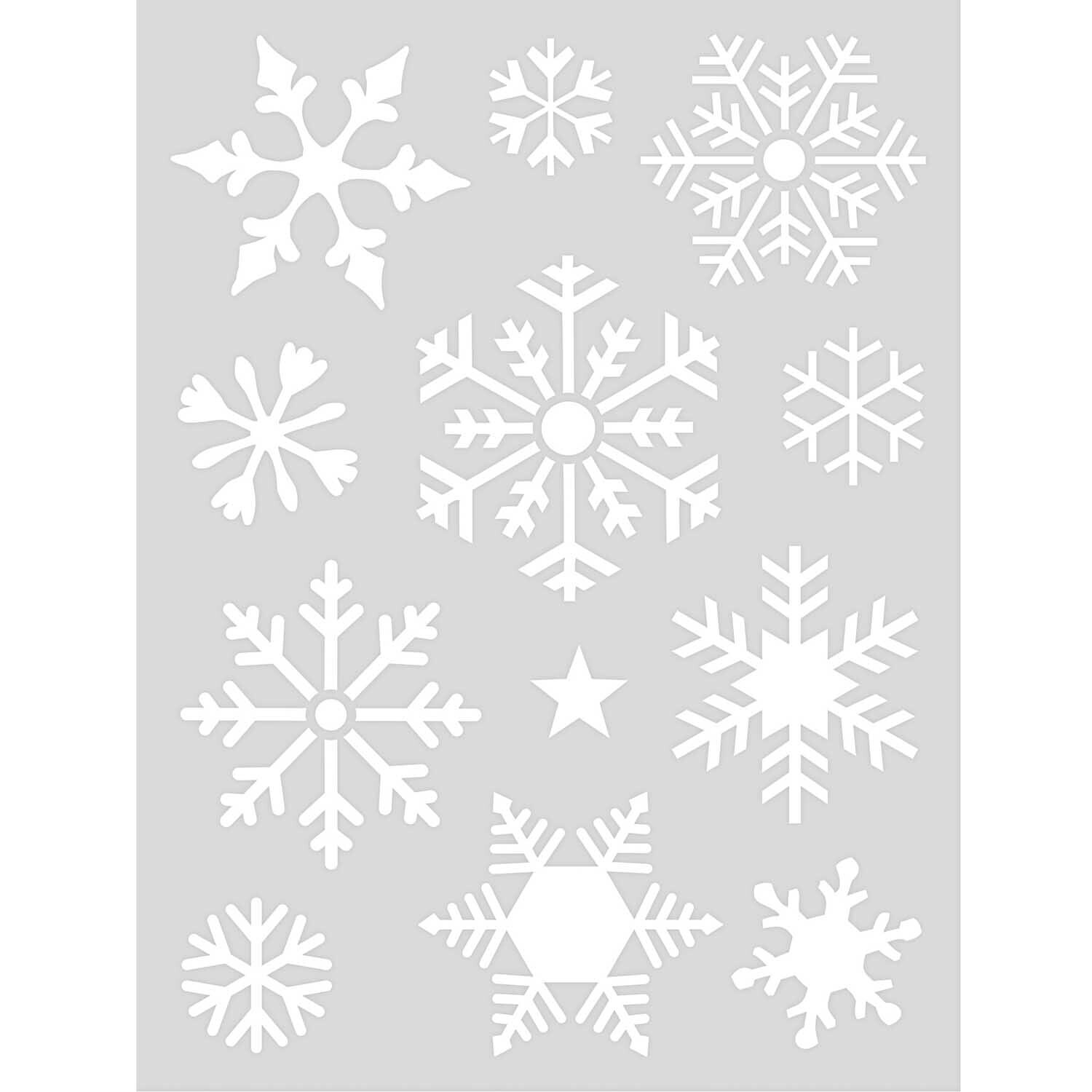 Schablone Schneeflocken 18,5x24,5cm selbstklebend