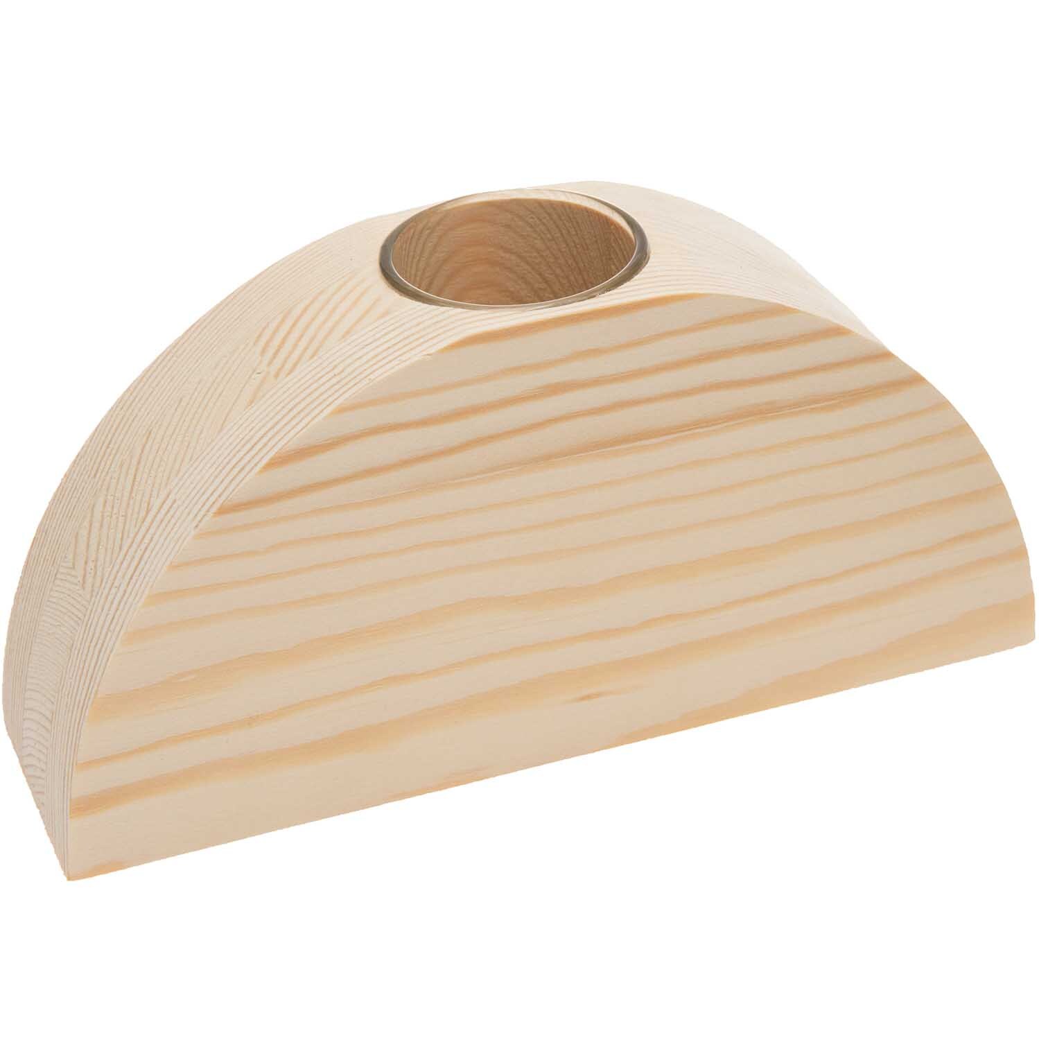 Holz-Regenbogen mit großer Glasvase 18x9x5cm Holz-Regenbogen mit großer Glasvase 18x9x5cm