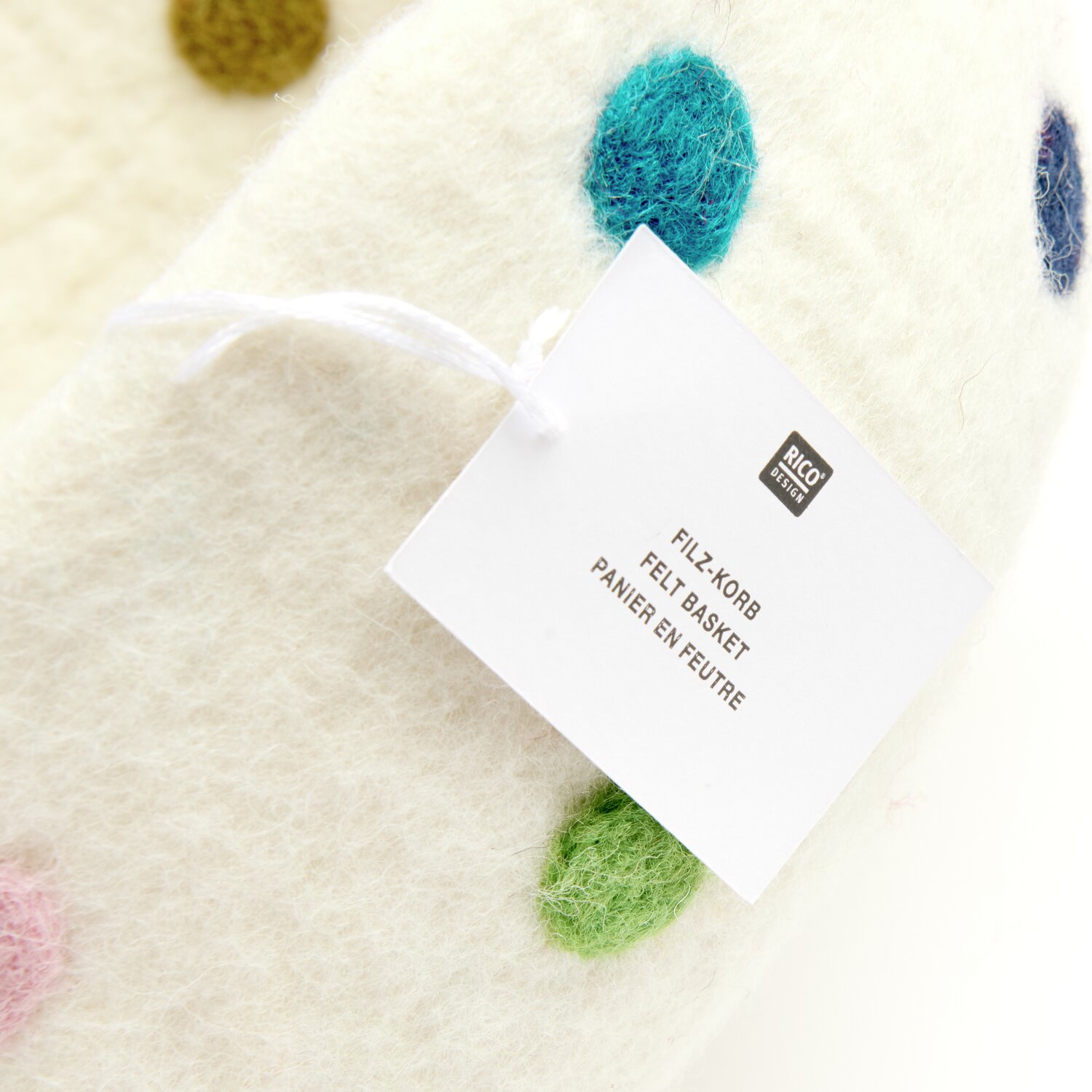 Filz-Korb bunt bepunktet handgefilzt 23x23x9cm von Rico Design